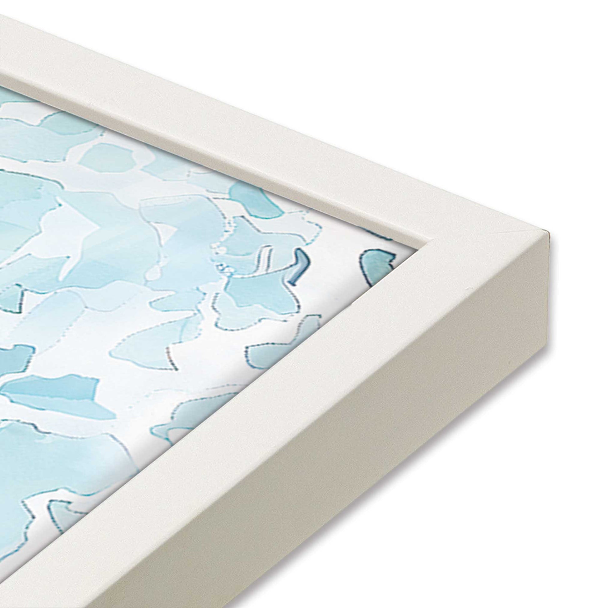 [Color:Opaque White], Picture of art in a Opaque White frame at an angle