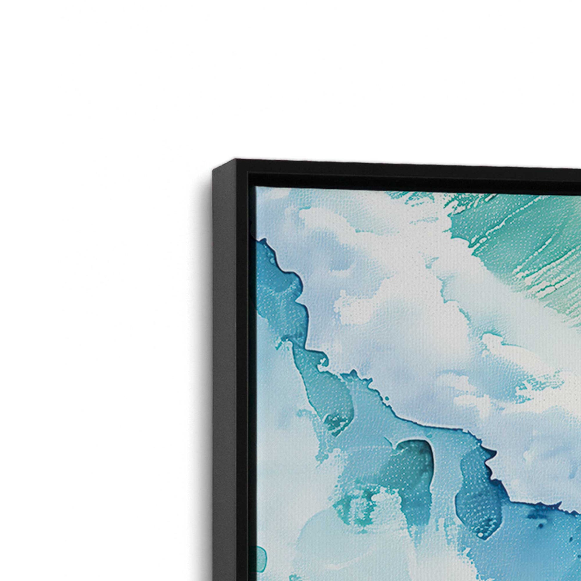 [Color:Satin Black], Picture of art in a Satin Black frame at an angle