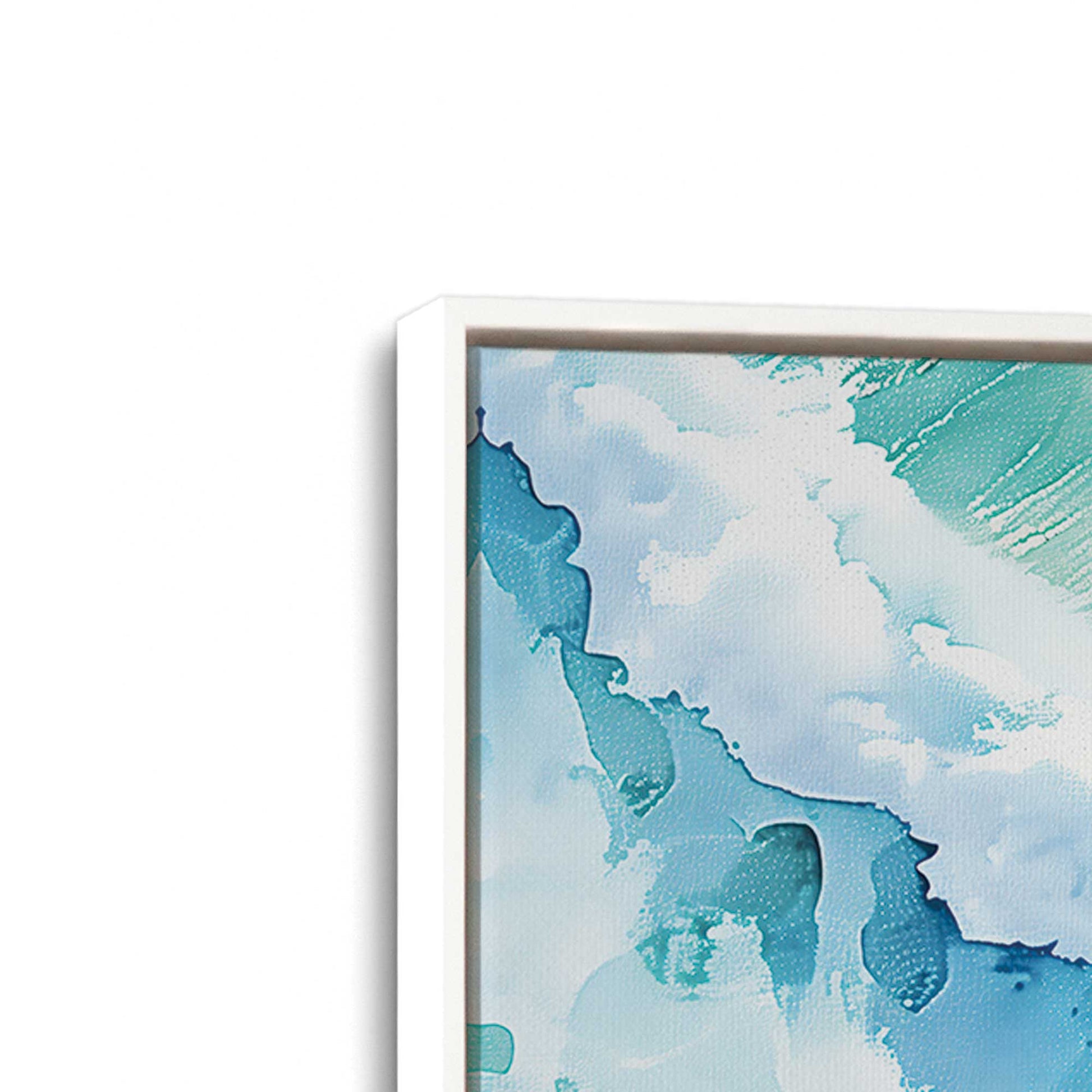 [Color:Opaque White], Picture of art in a White frame at an angle