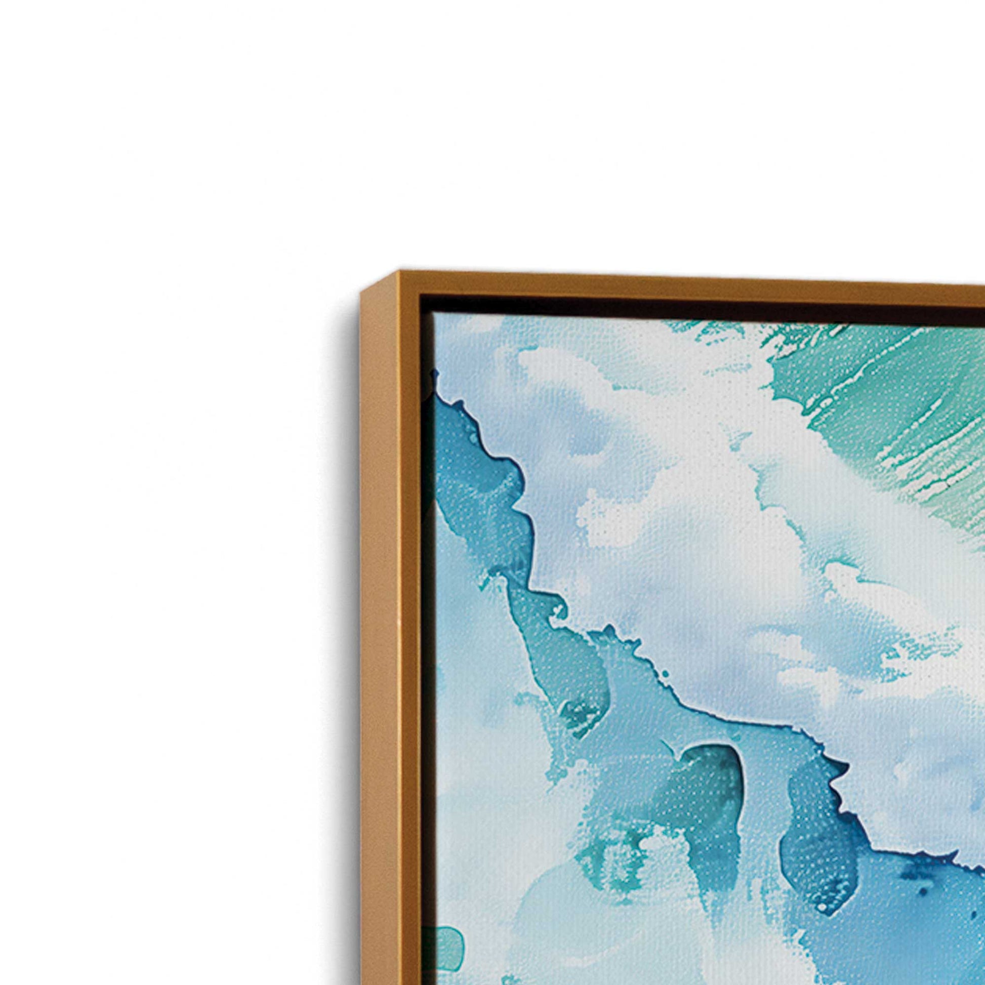 [Color:Polished Gold], Picture of art in a Polished Gold frame at an angle