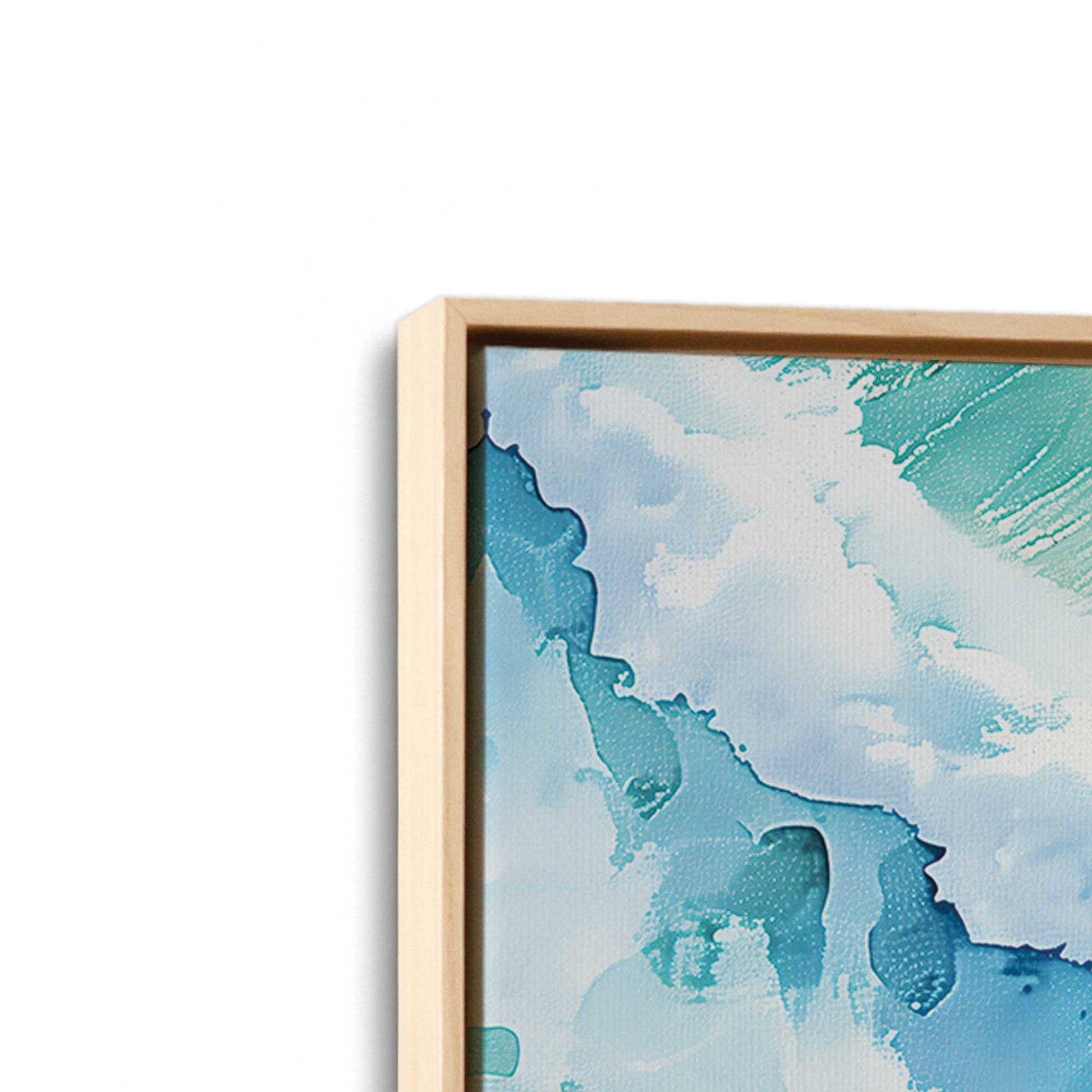 [Color:American Maple], Picture of art in a American Maple frame at an angle