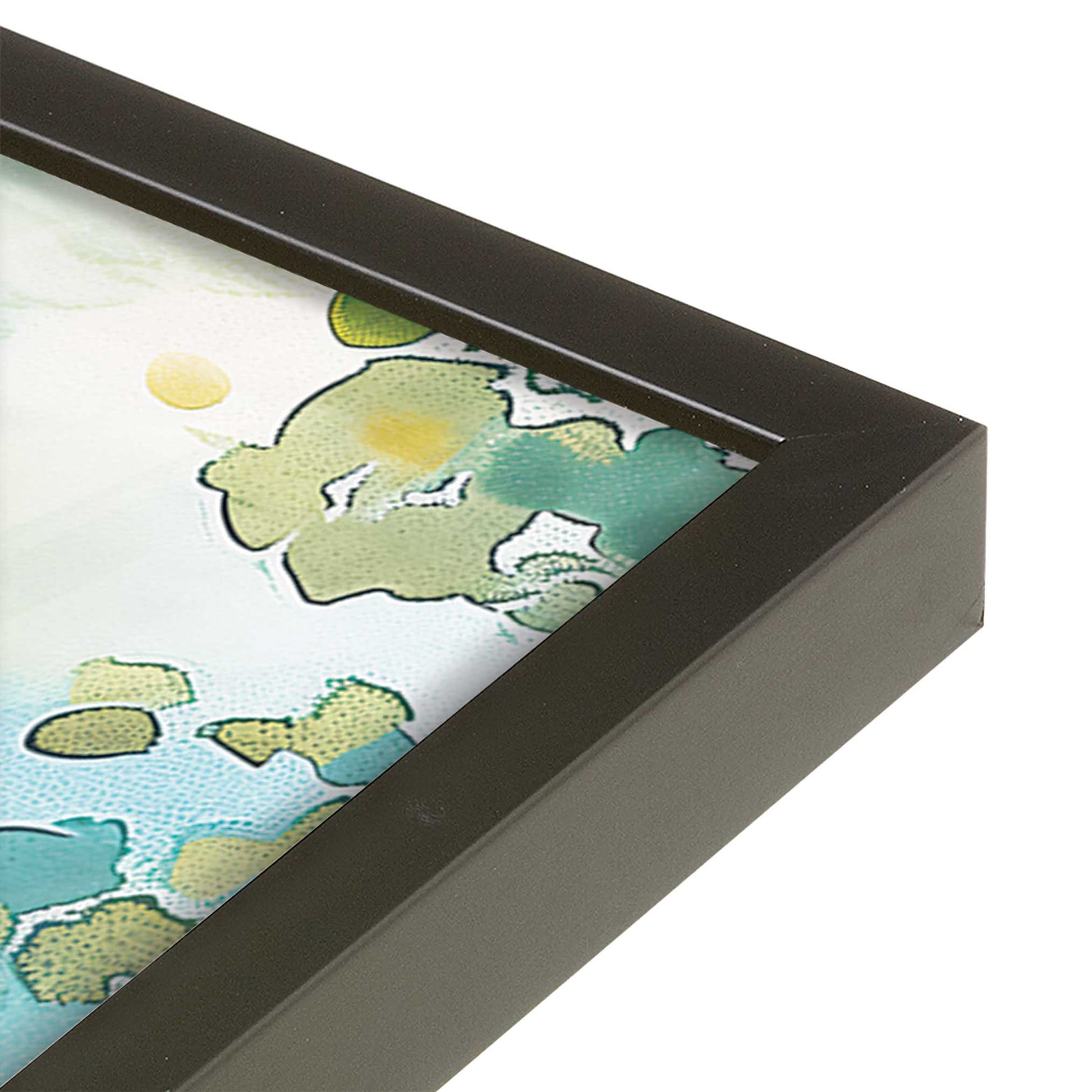 [Color:Satin Black], Picture of art in a Satin Black frame at an angle