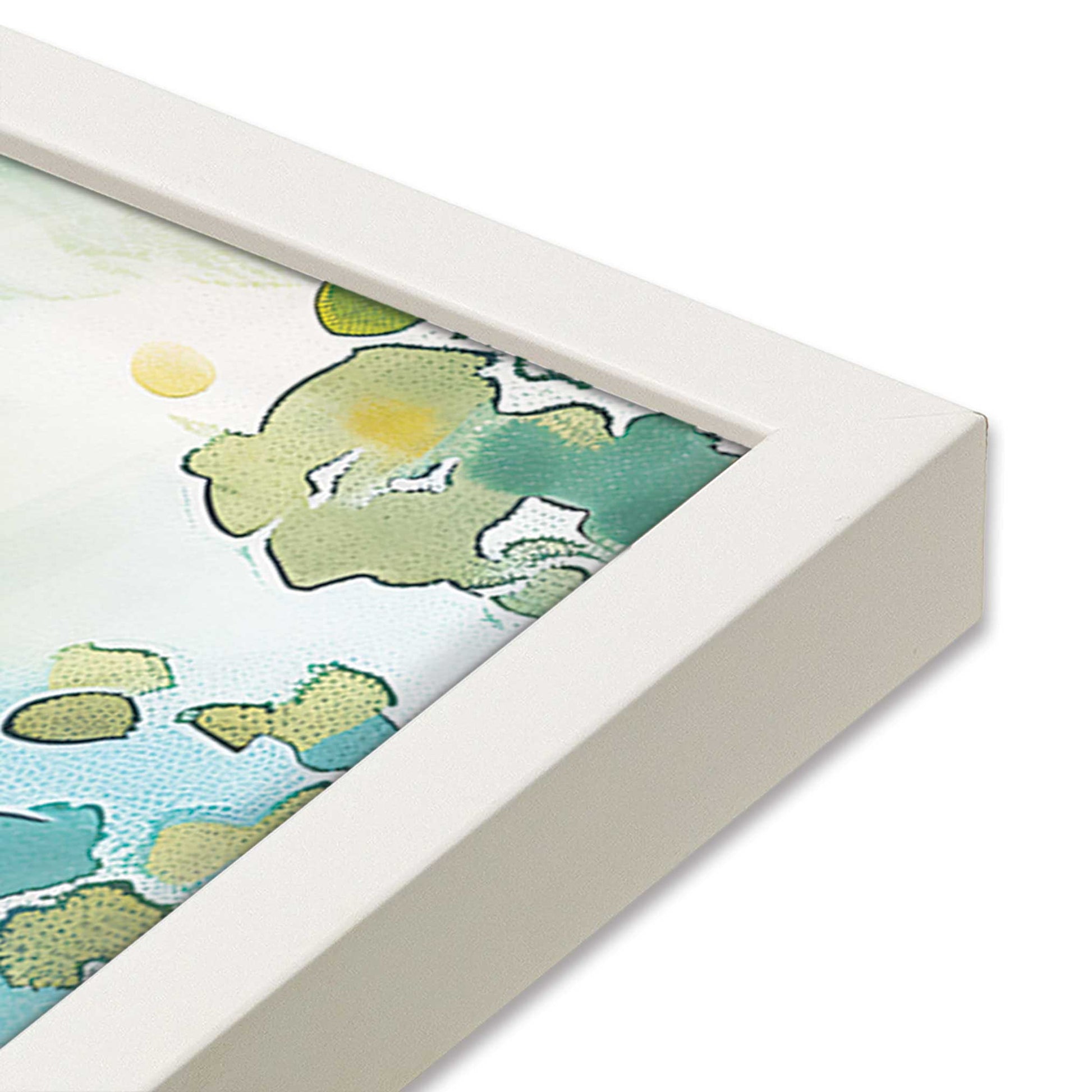 [Color:Opaque White], Picture of art in a Opaque White frame at an angle