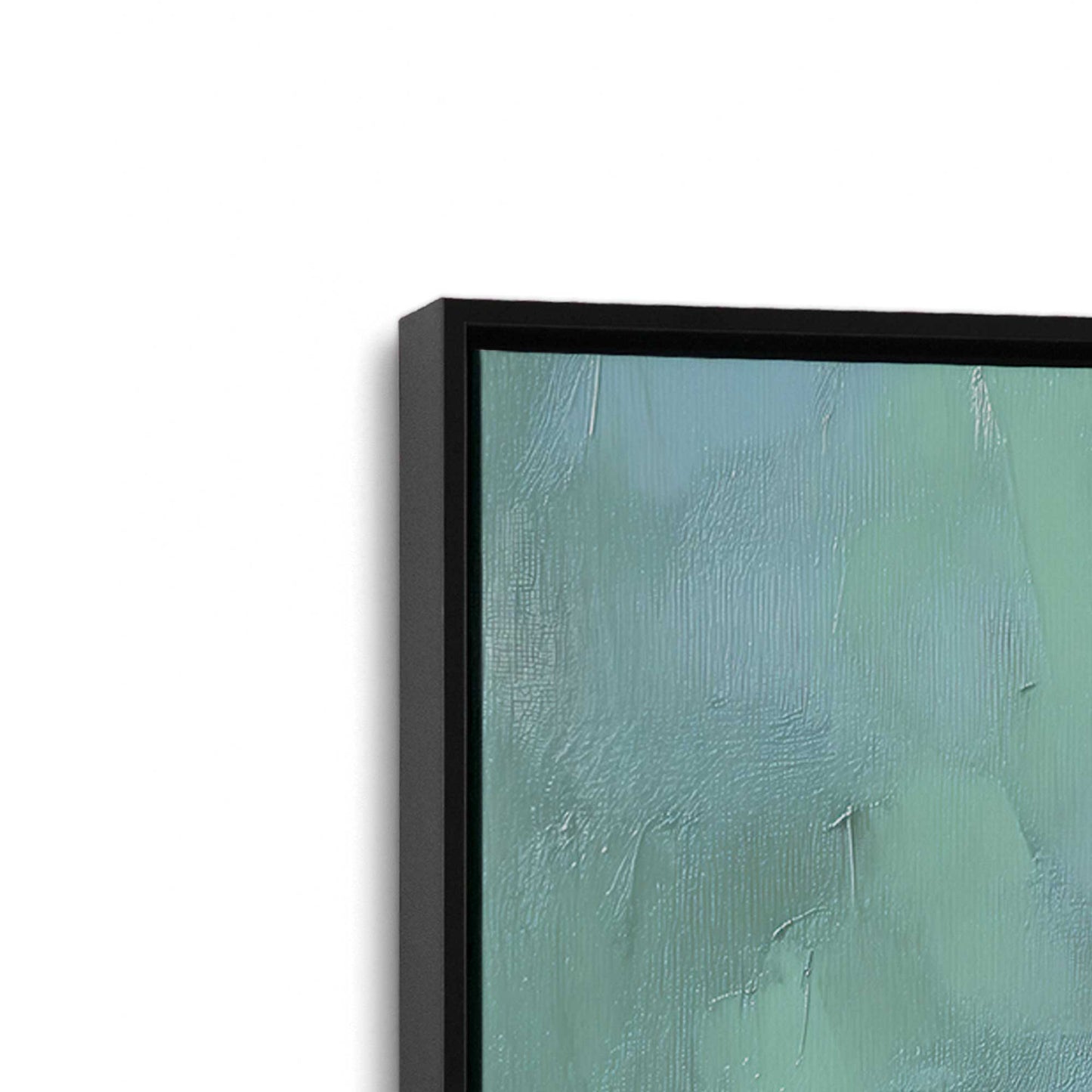 [Color:Satin Black], Picture of art in a Satin Black frame at an angle