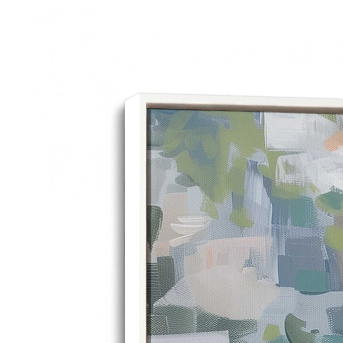 [Color:Opaque White], Picture of art in a White frame at an angle