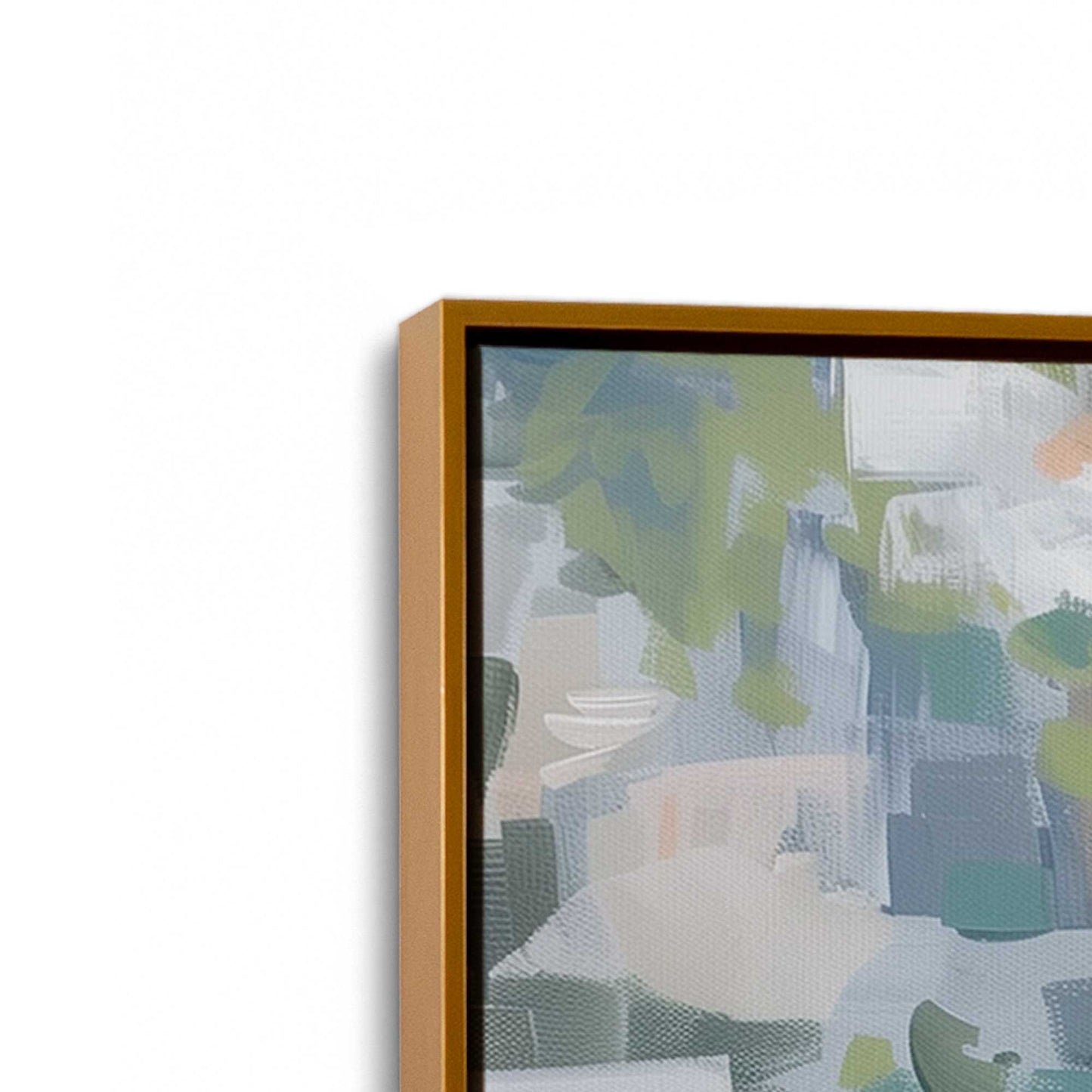 [Color:Polished Gold], Picture of art in a Polished Gold frame at an angle