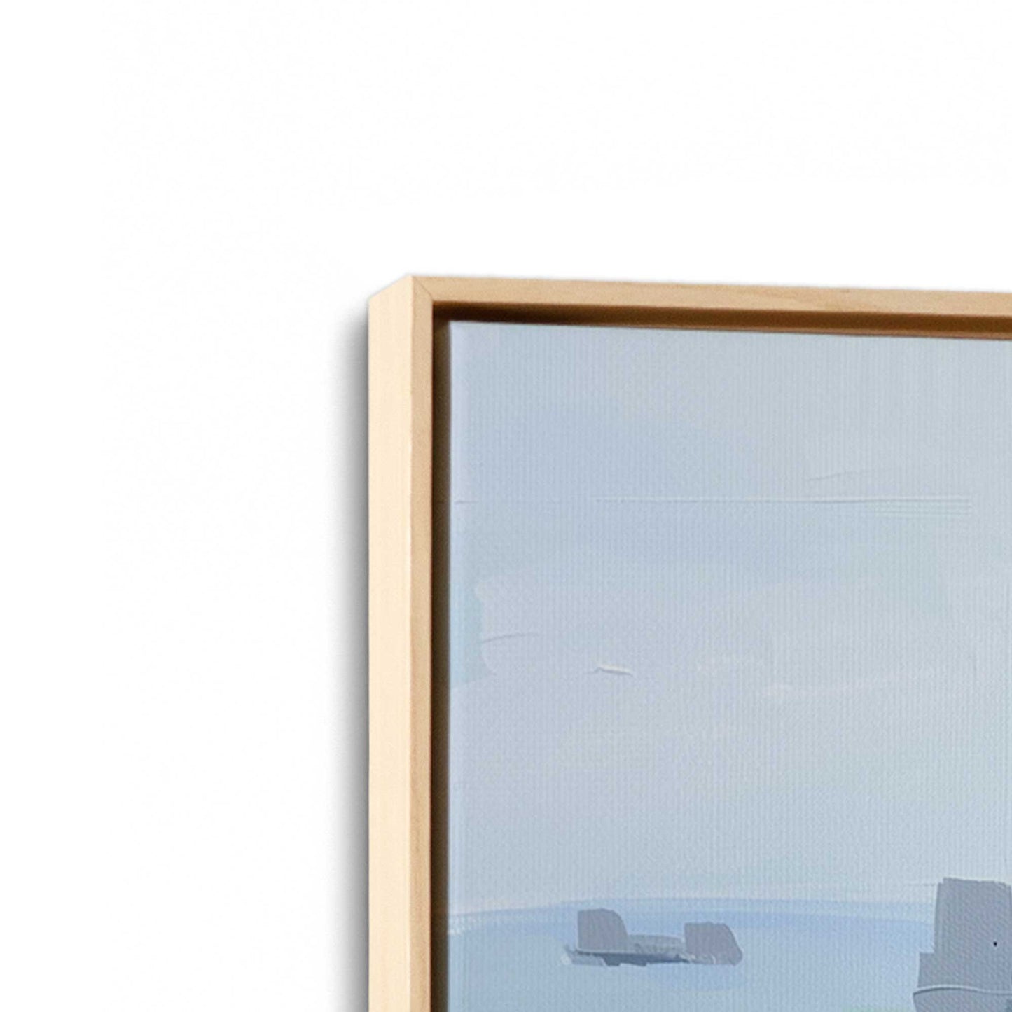 [Color:American Maple], Picture of art in a American Maple frame at an angle