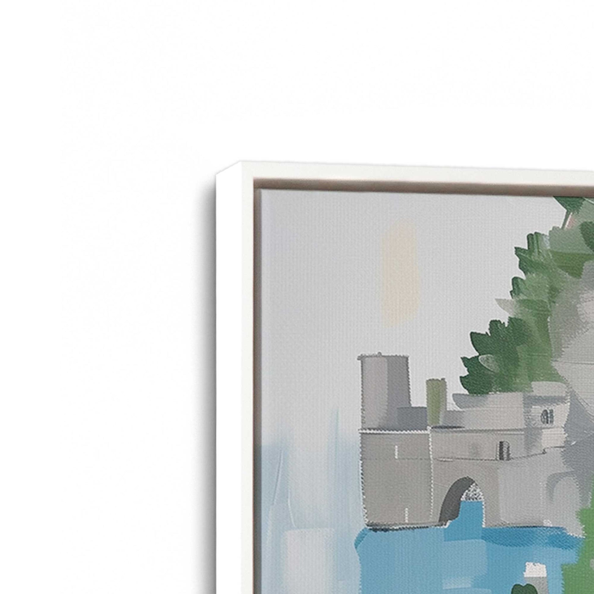 [Color:Opaque White], Picture of art in a White frame at an angle