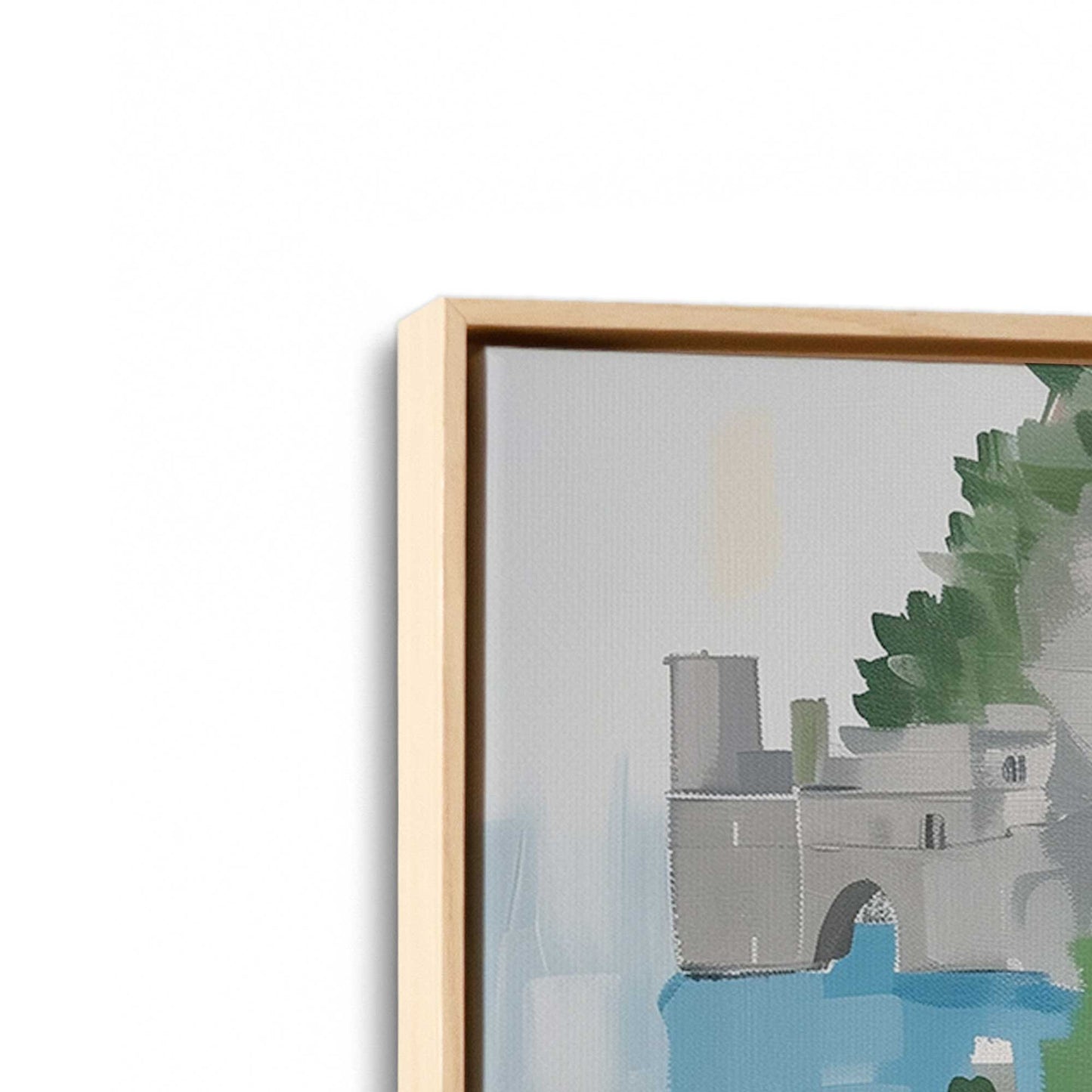 [Color:American Maple], Picture of art in a American Maple frame at an angle