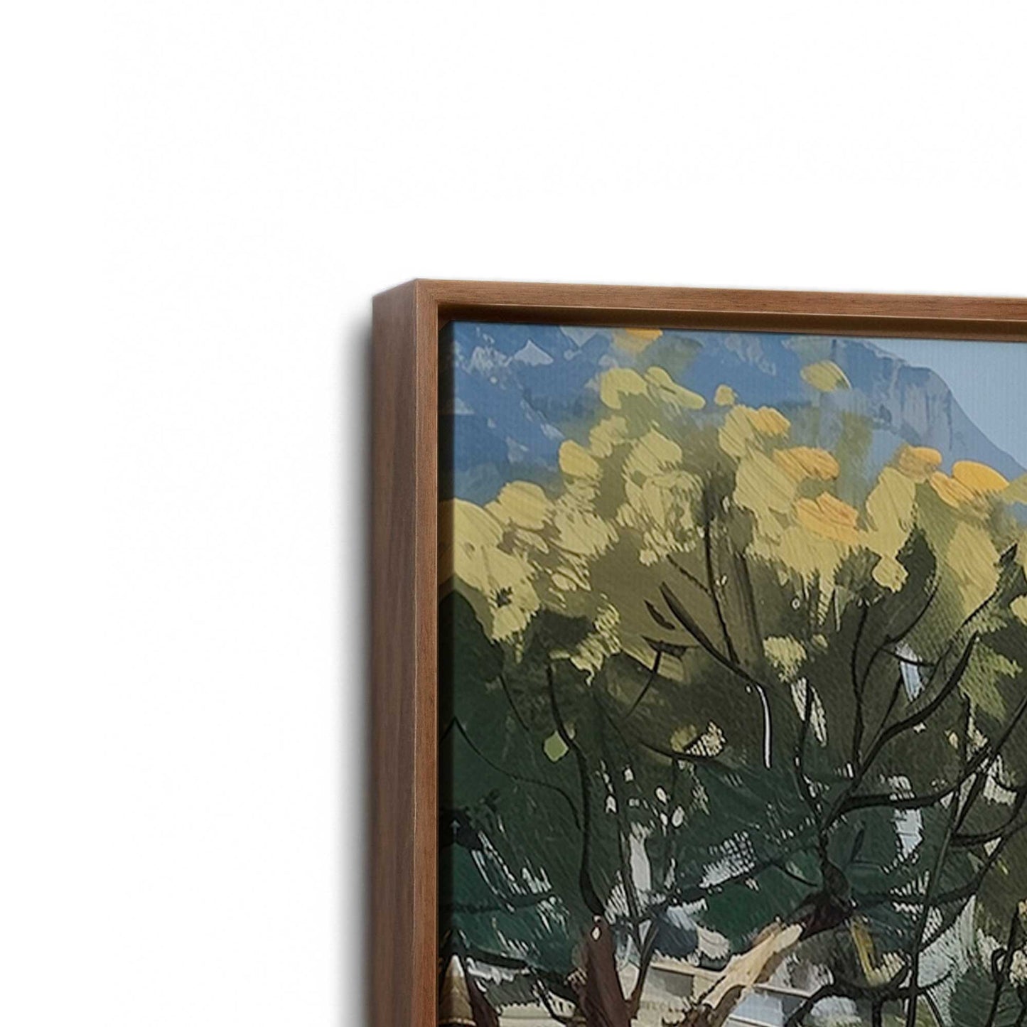 [Color:Walnut], Picture of art in a Walnut frame at an angle