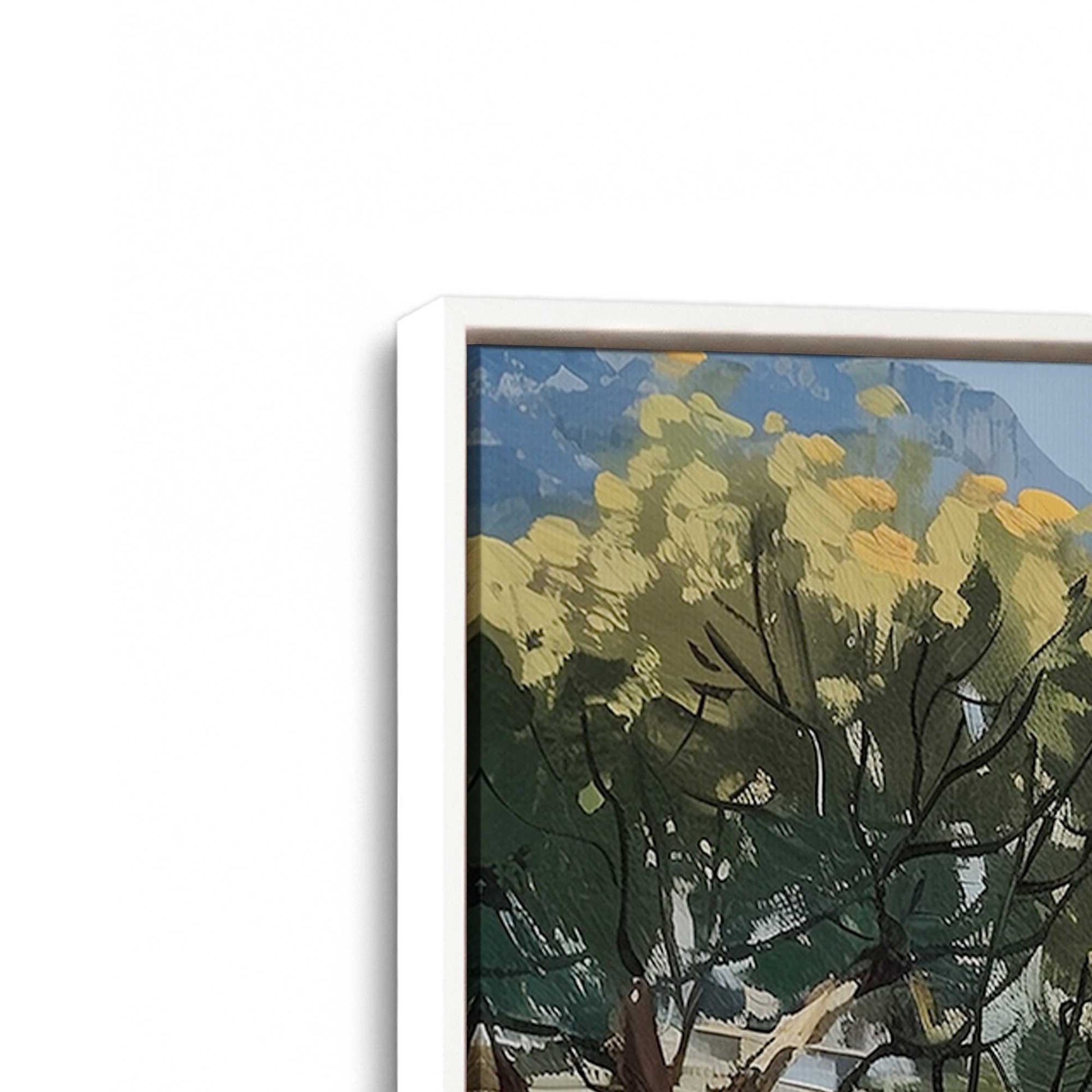 [Color:Opaque White], Picture of art in a White frame at an angle