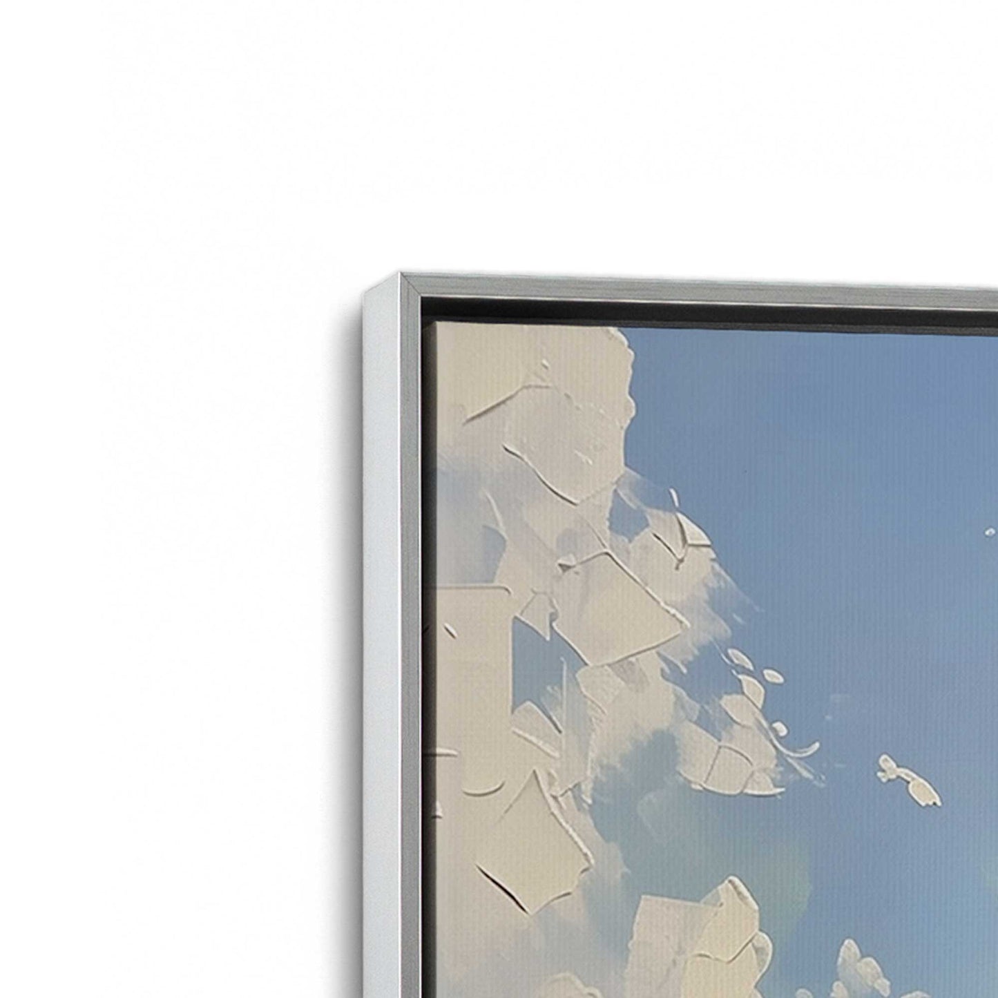 [Color:Polished Chrome], Picture of art in a Polished Chrome frame at an angle
