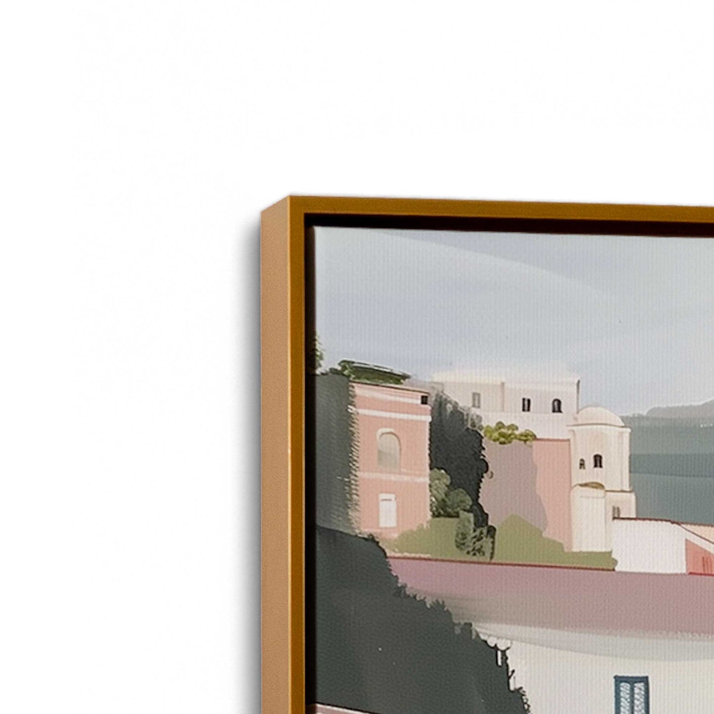 [Color:Polished Gold], Picture of art in a Polished Gold frame at an angle
