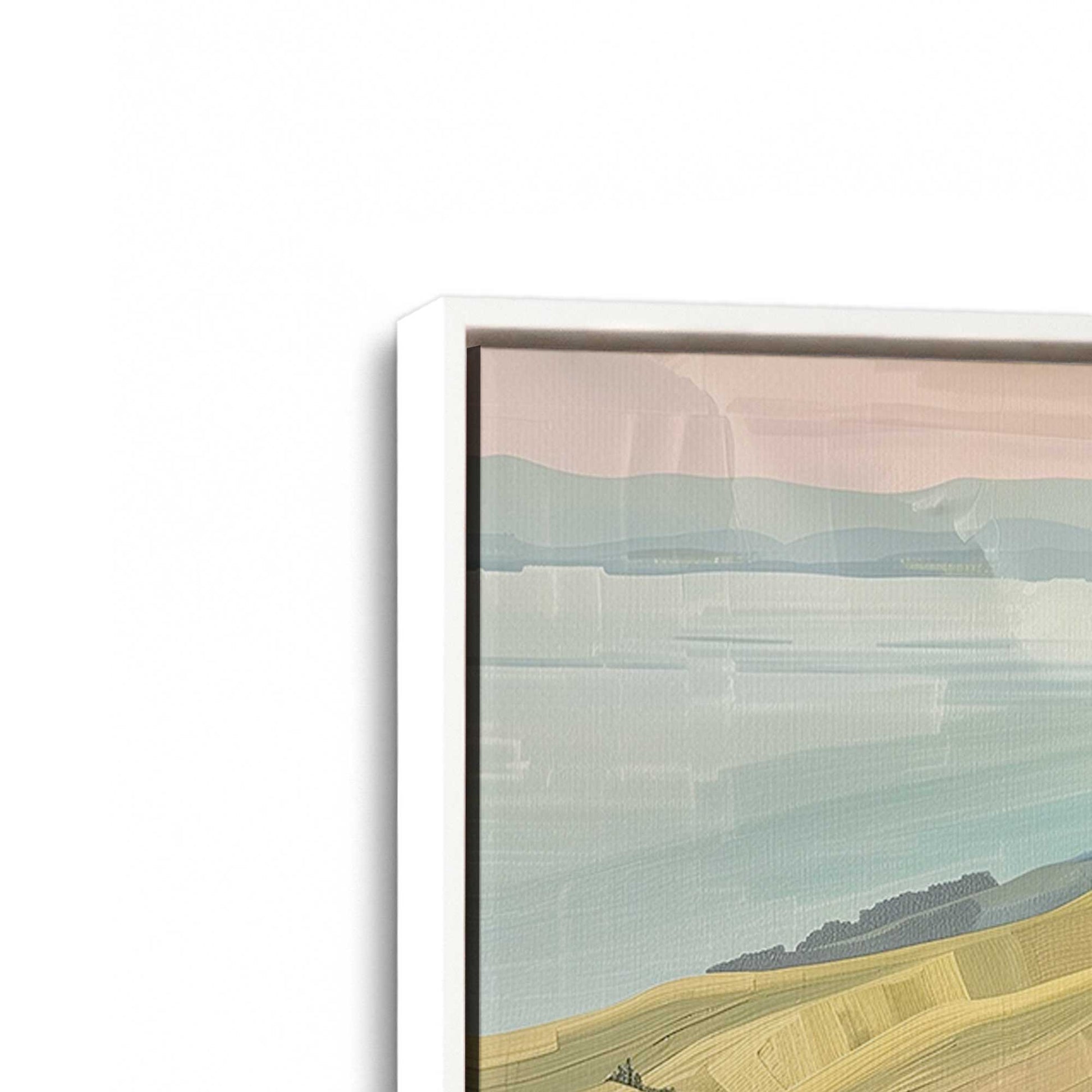 [Color:Opaque White], Picture of art in a White frame at an angle
