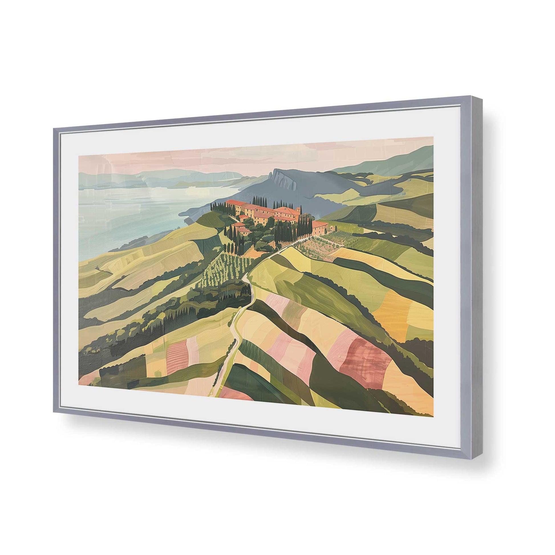 [Color:Polished Chrome], Picture of art in a Polished Chrome frame of the corner