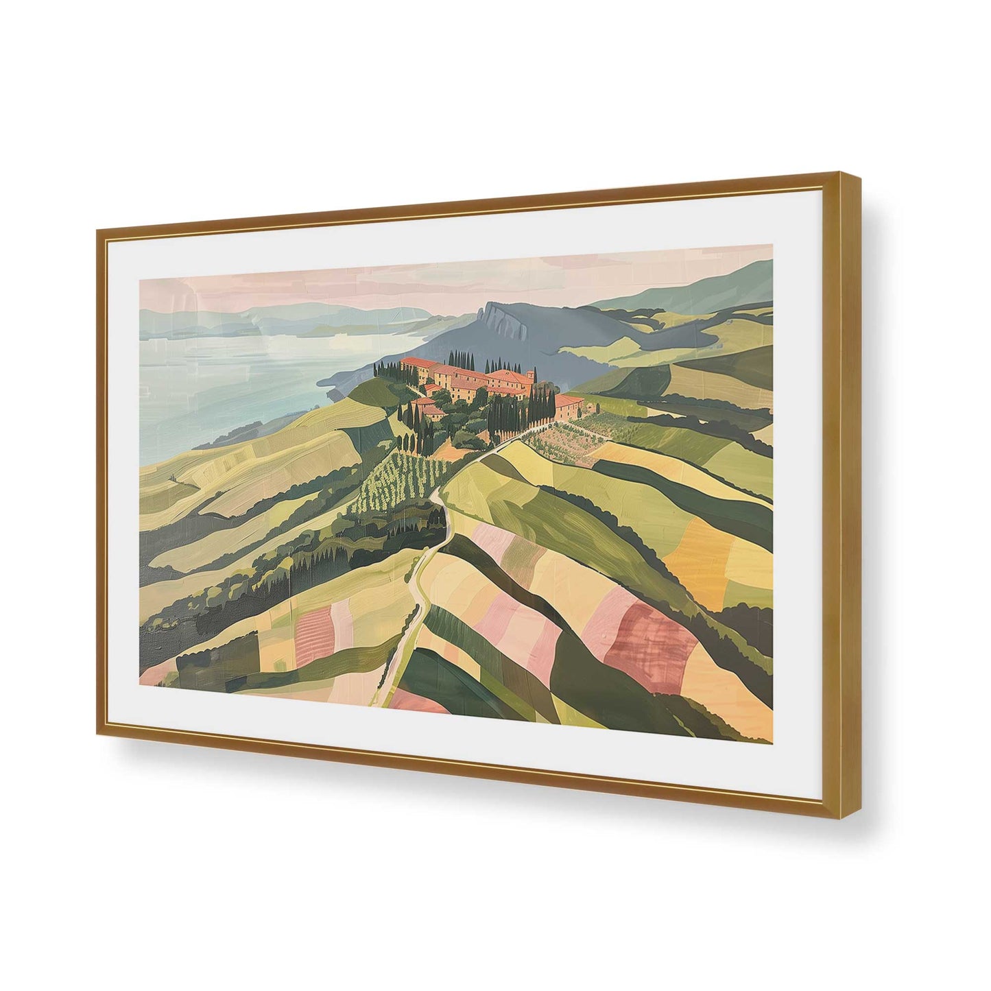 [Color:Polished Gold], Picture of art in a Polished Gold frame of the corner