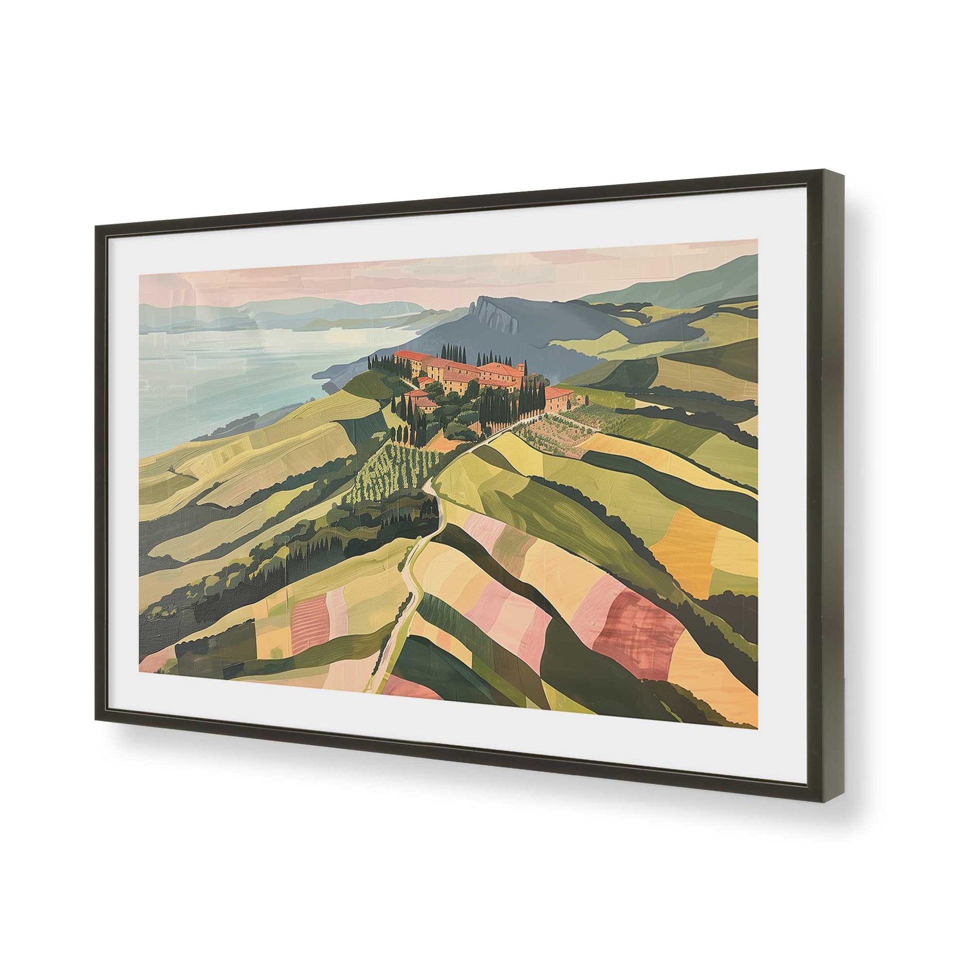 [Color:Satin Black], Picture of art in a Satin Black frame of the corner