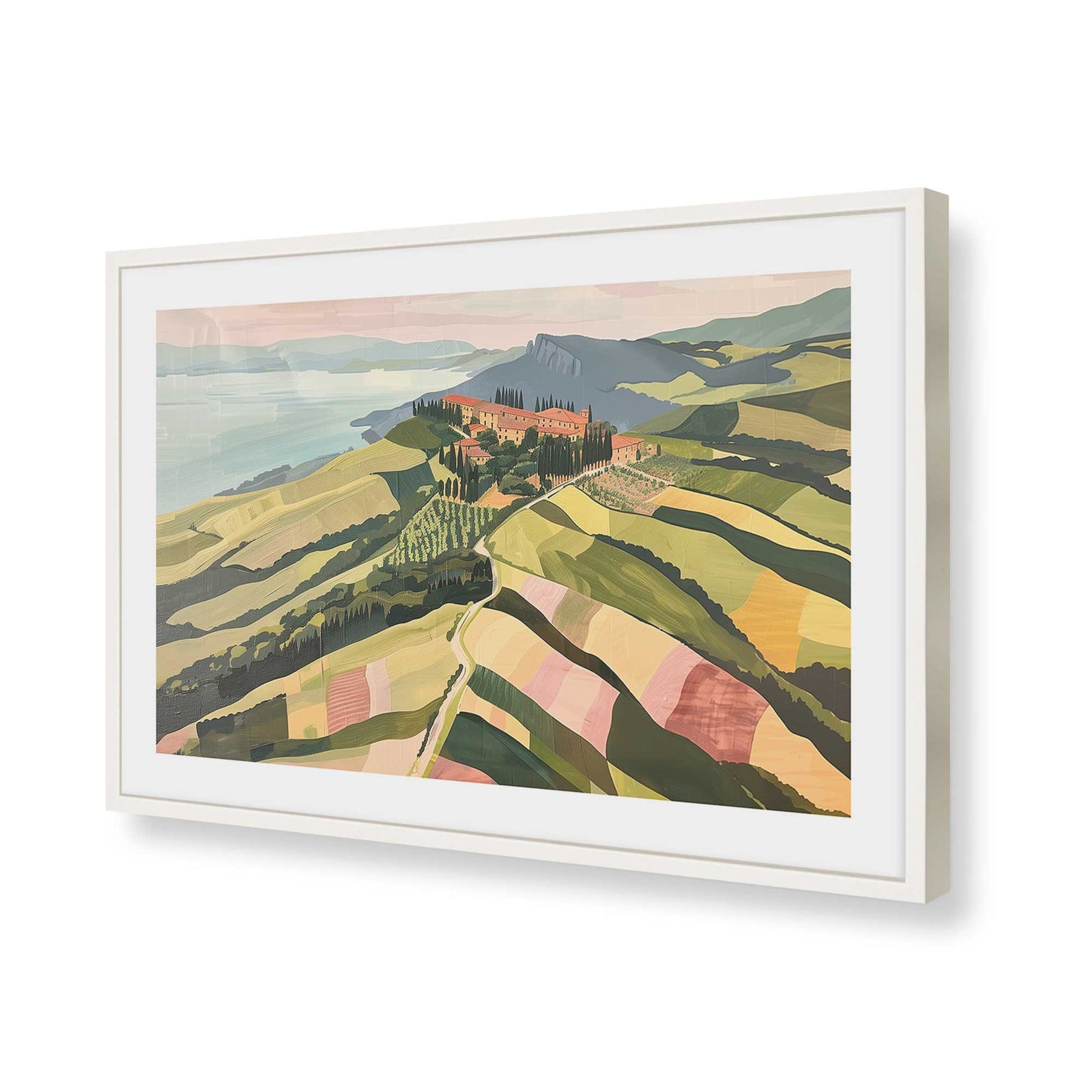 [Color:Opaque White], Picture of art in a Opaque White frame of the corner