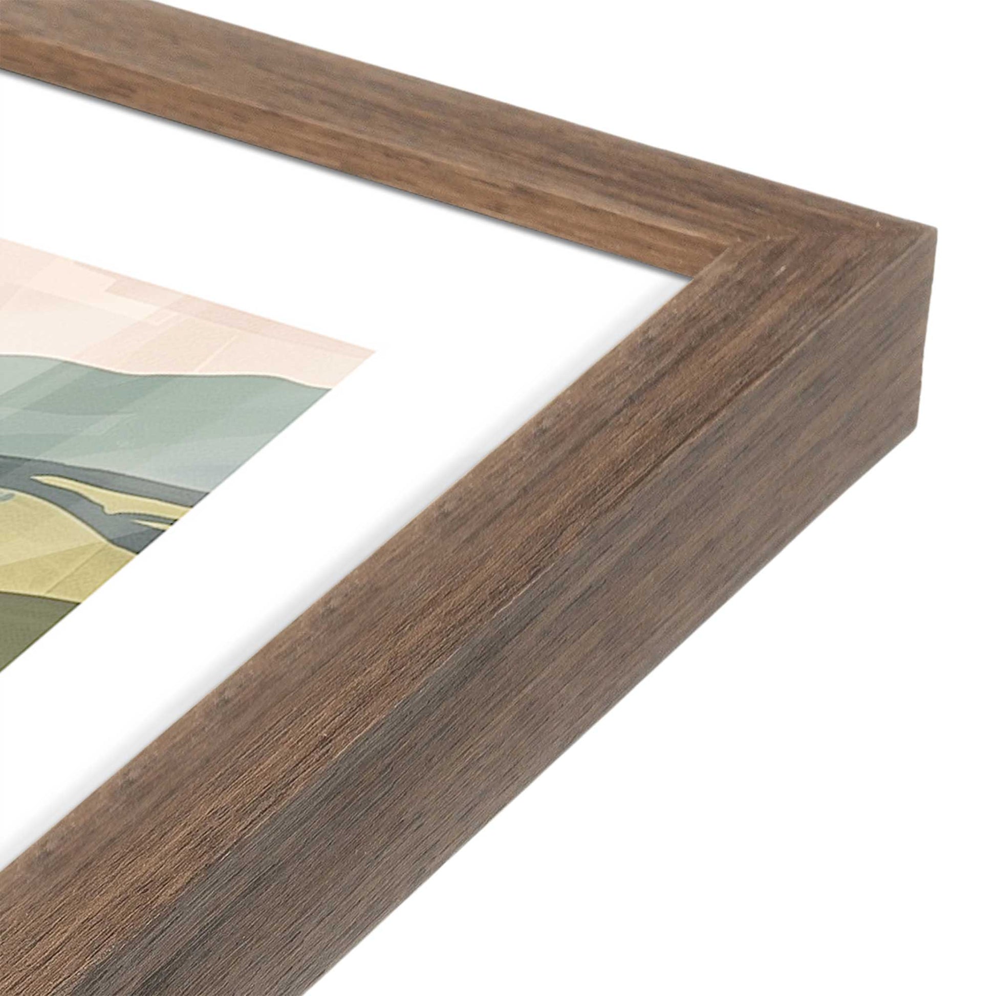 [Color:Walnut], Picture of art in a Walnut frame at an angle