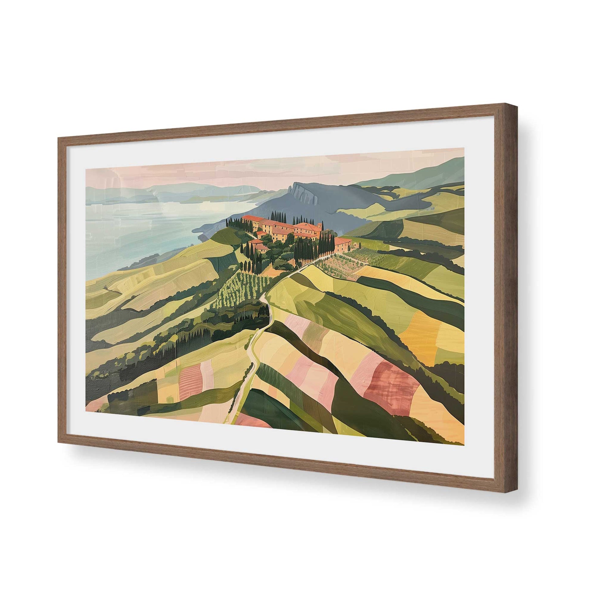 [Color:Walnut], Picture of art in a Walnut frame of the corner