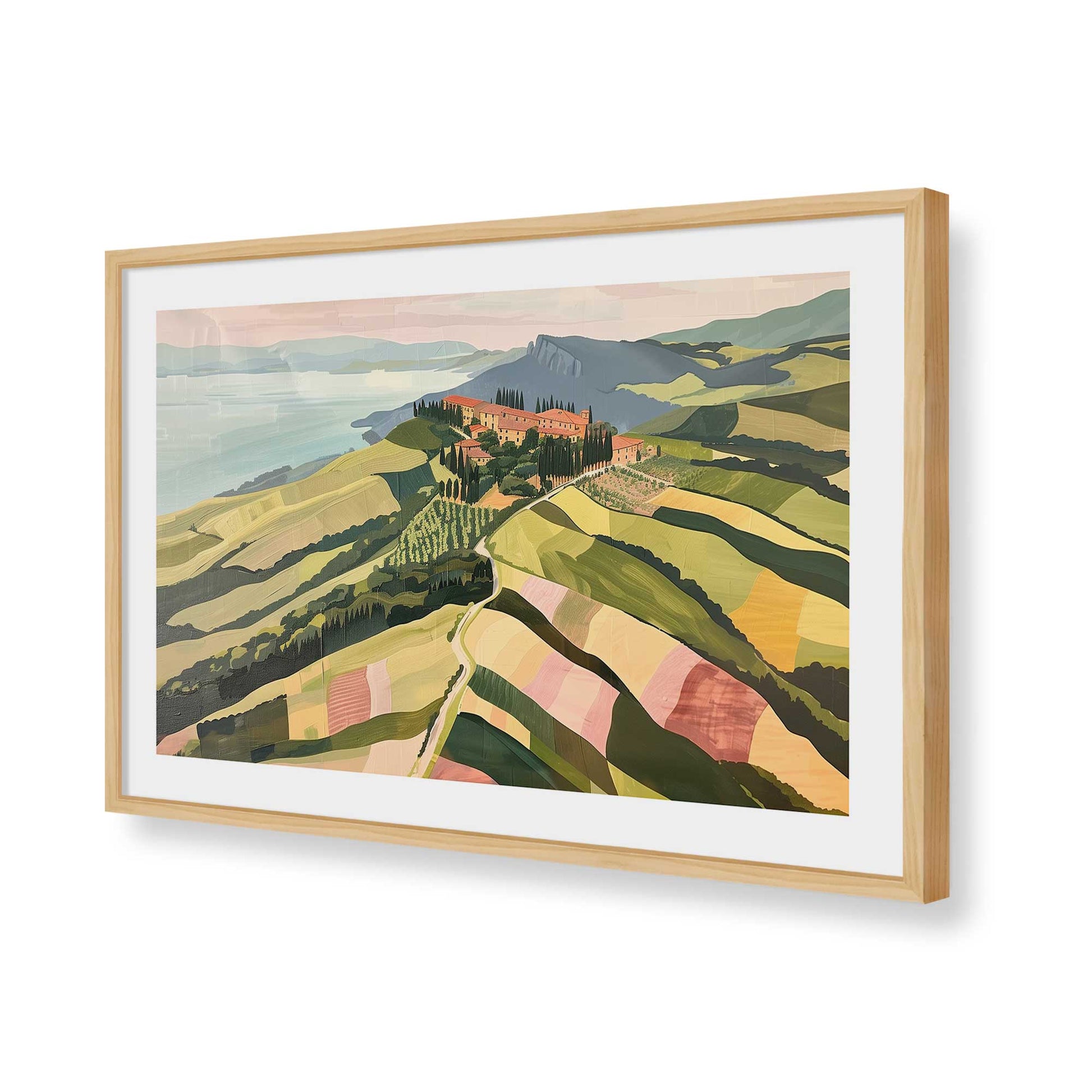 [Color:American Maple], Picture of art in a American Maple frame of the corner
