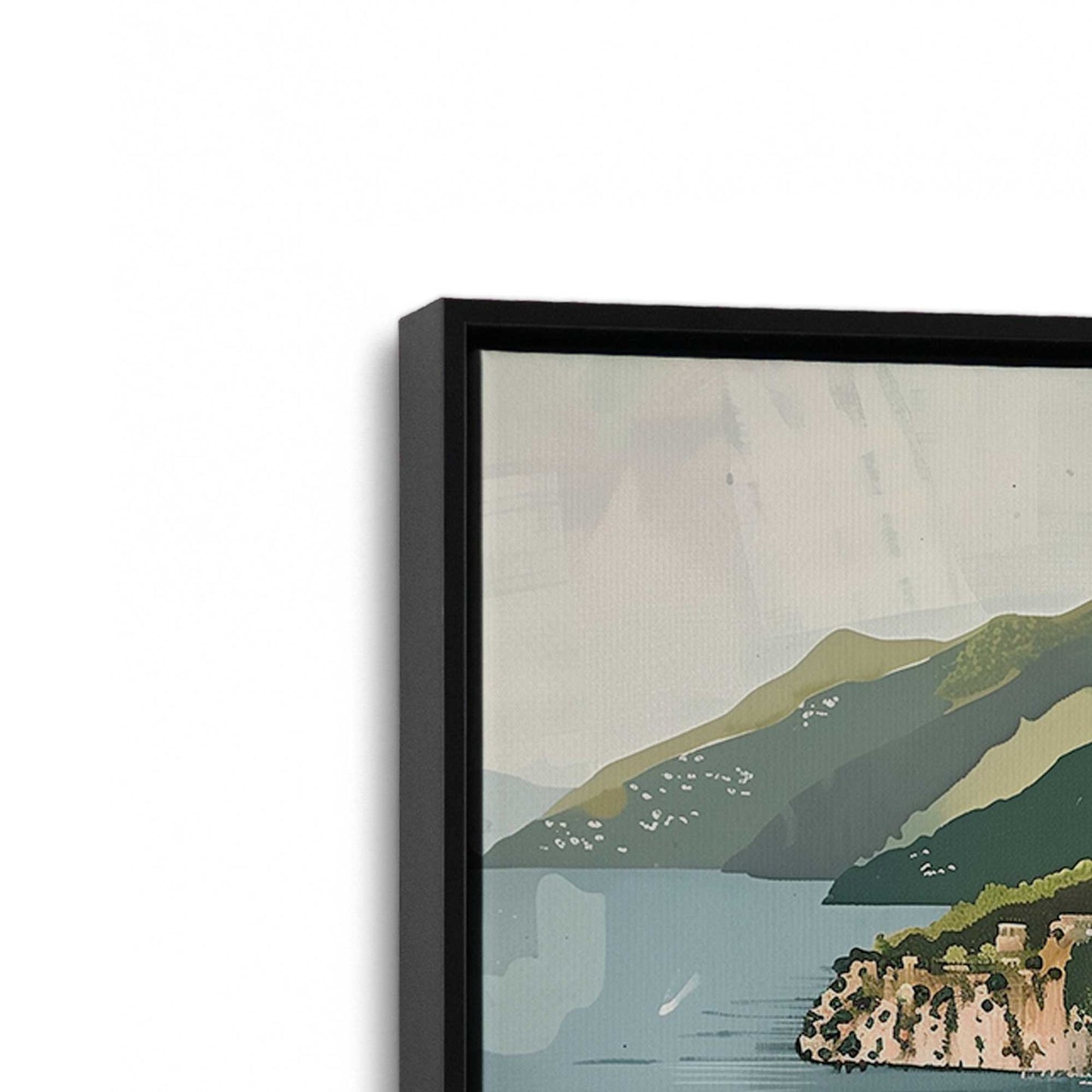[Color:Satin Black], Picture of art in a Satin Black frame at an angle
