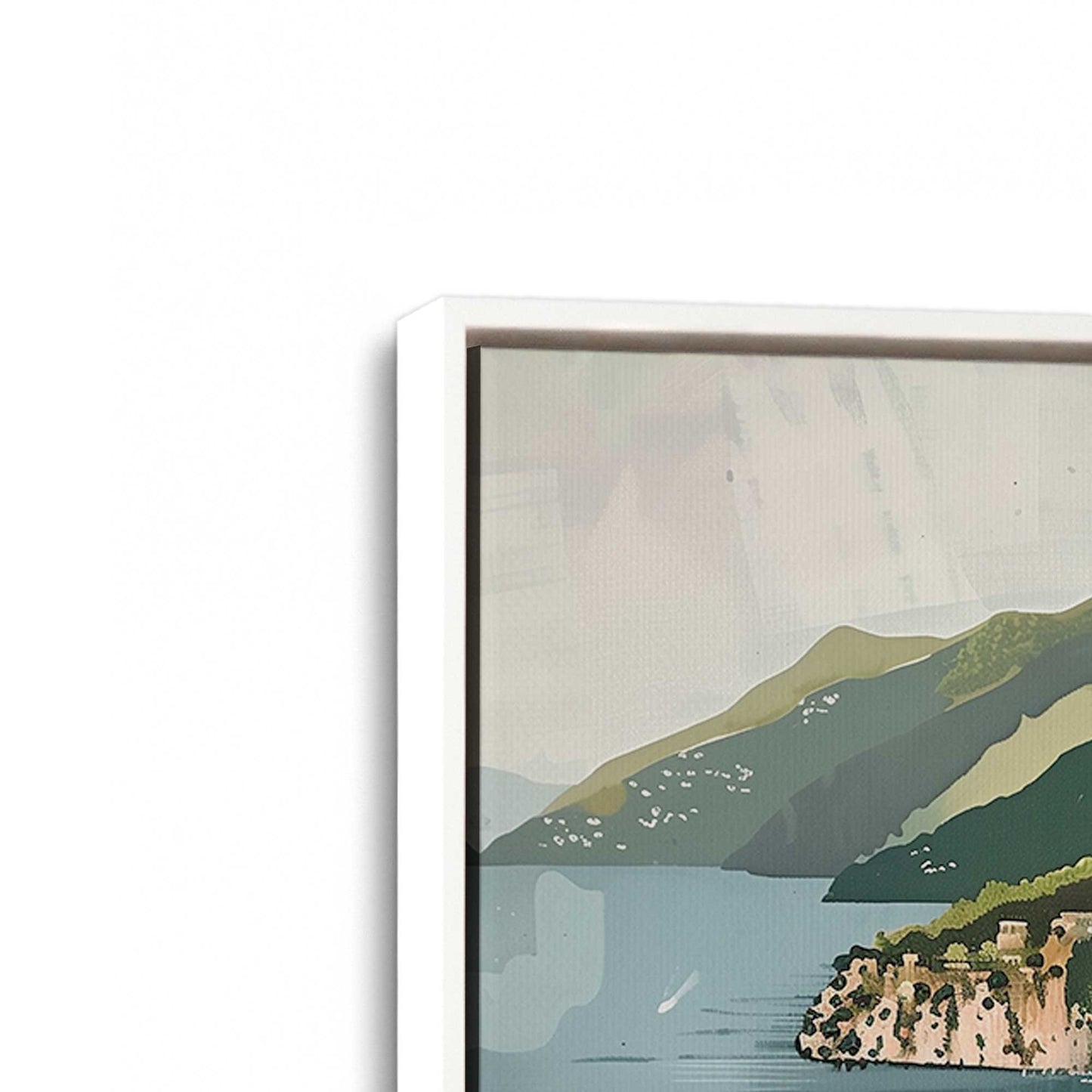 [Color:Opaque White], Picture of art in a White frame at an angle
