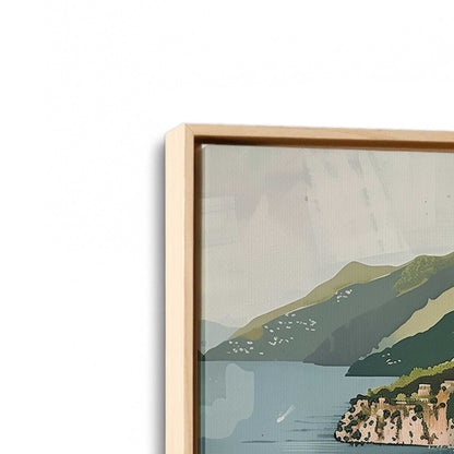 [Color:American Maple], Picture of art in a American Maple frame at an angle