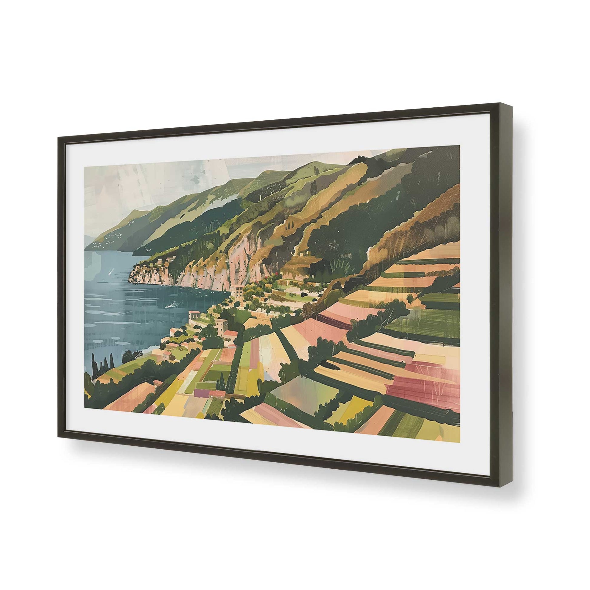 [Color:Satin Black], Picture of art in a Satin Black frame of the corner