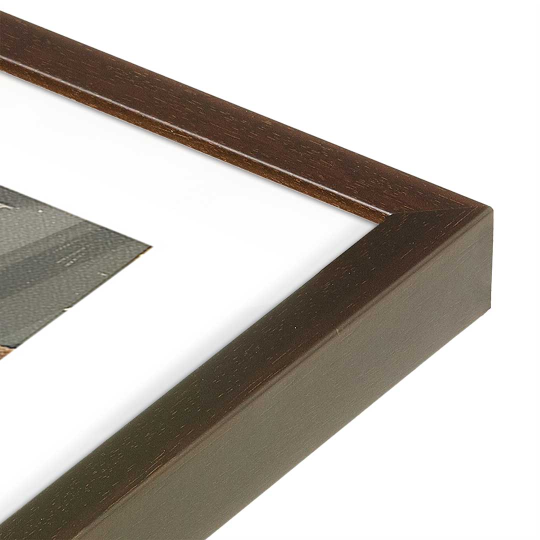 [Color:Brown], Picture of art in a Brown frame at an angle