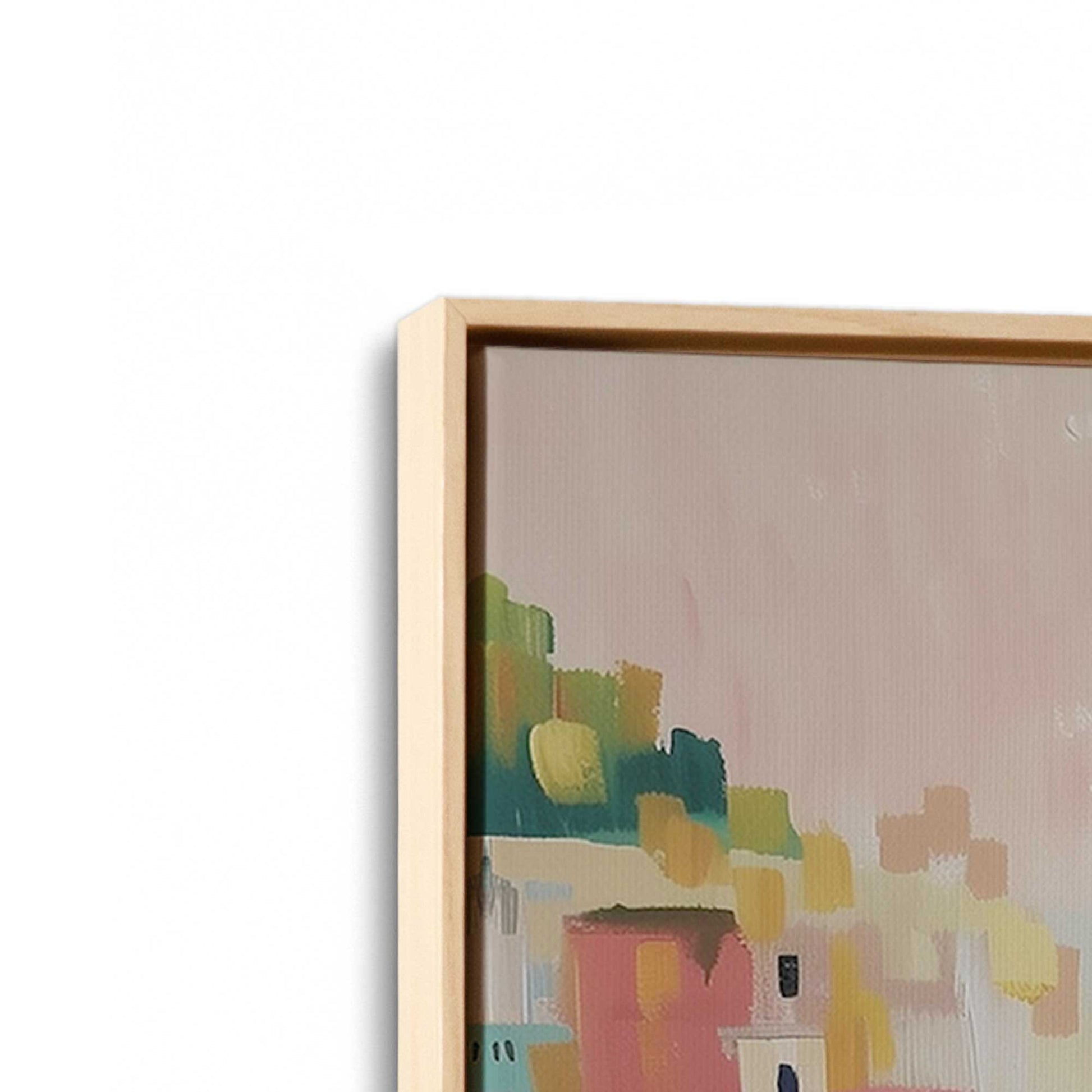 [Color:American Maple], Picture of art in a American Maple frame at an angle