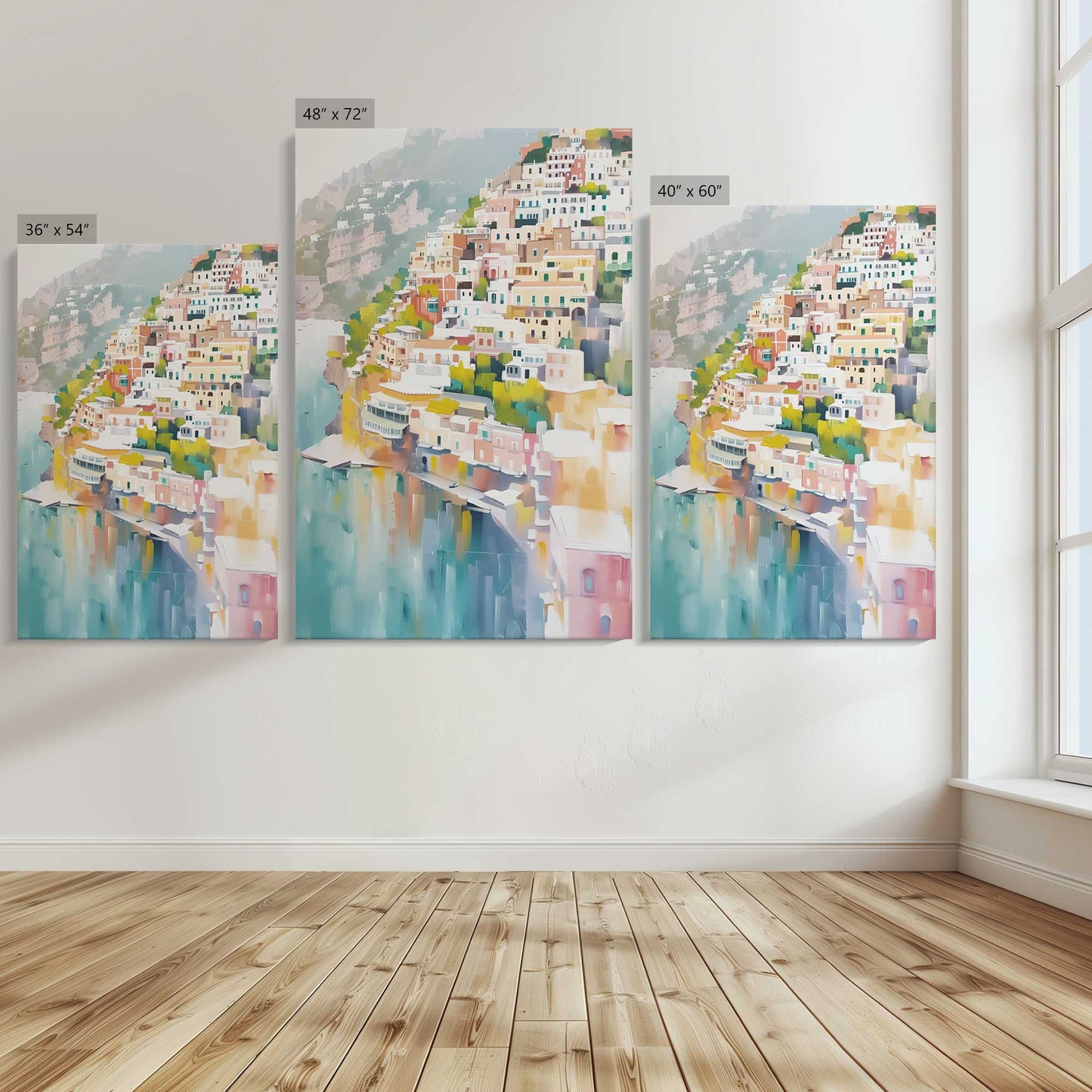 [Color:Stretched Canvas], Image showing the size comparisons