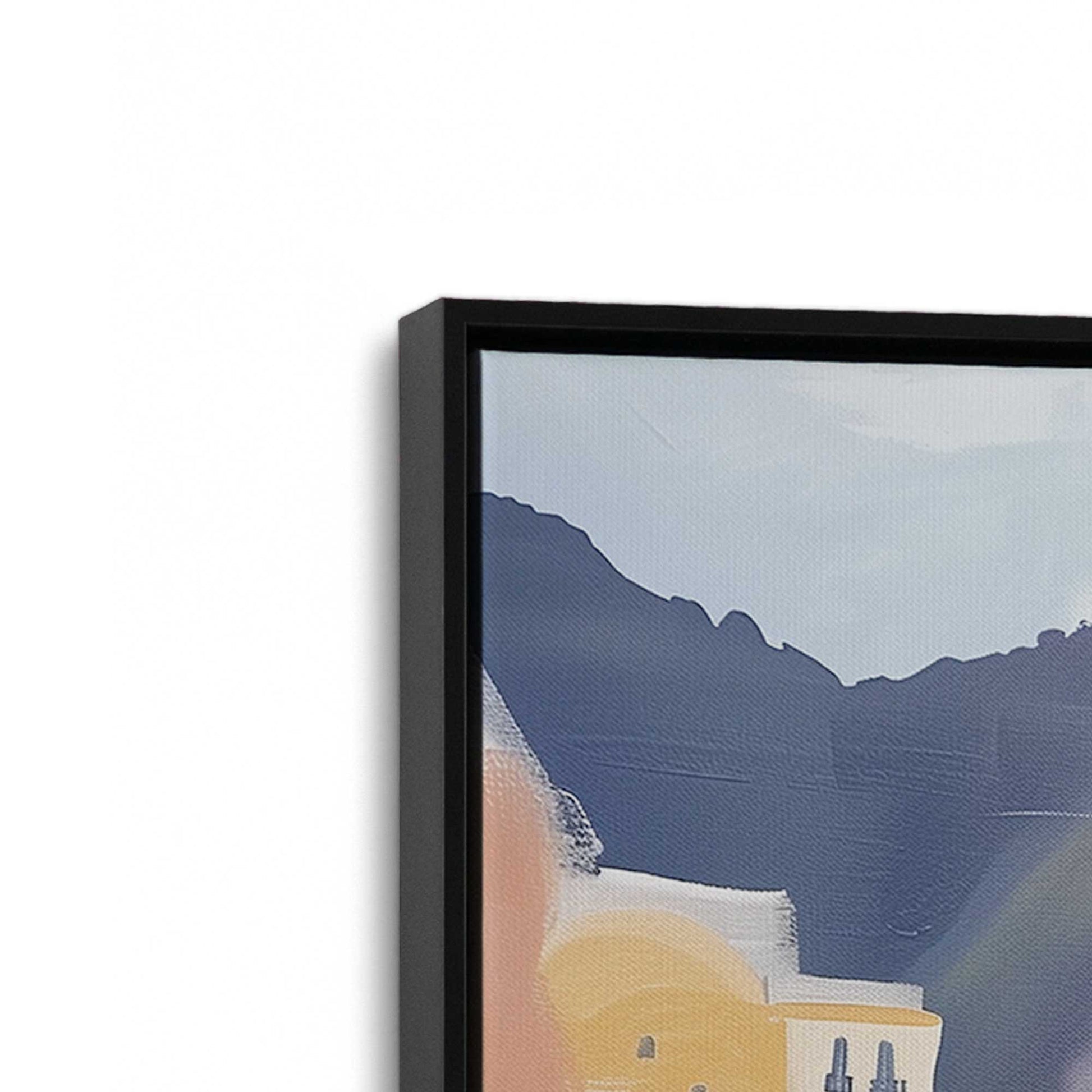 [Color:Satin Black], Picture of art in a Satin Black frame at an angle