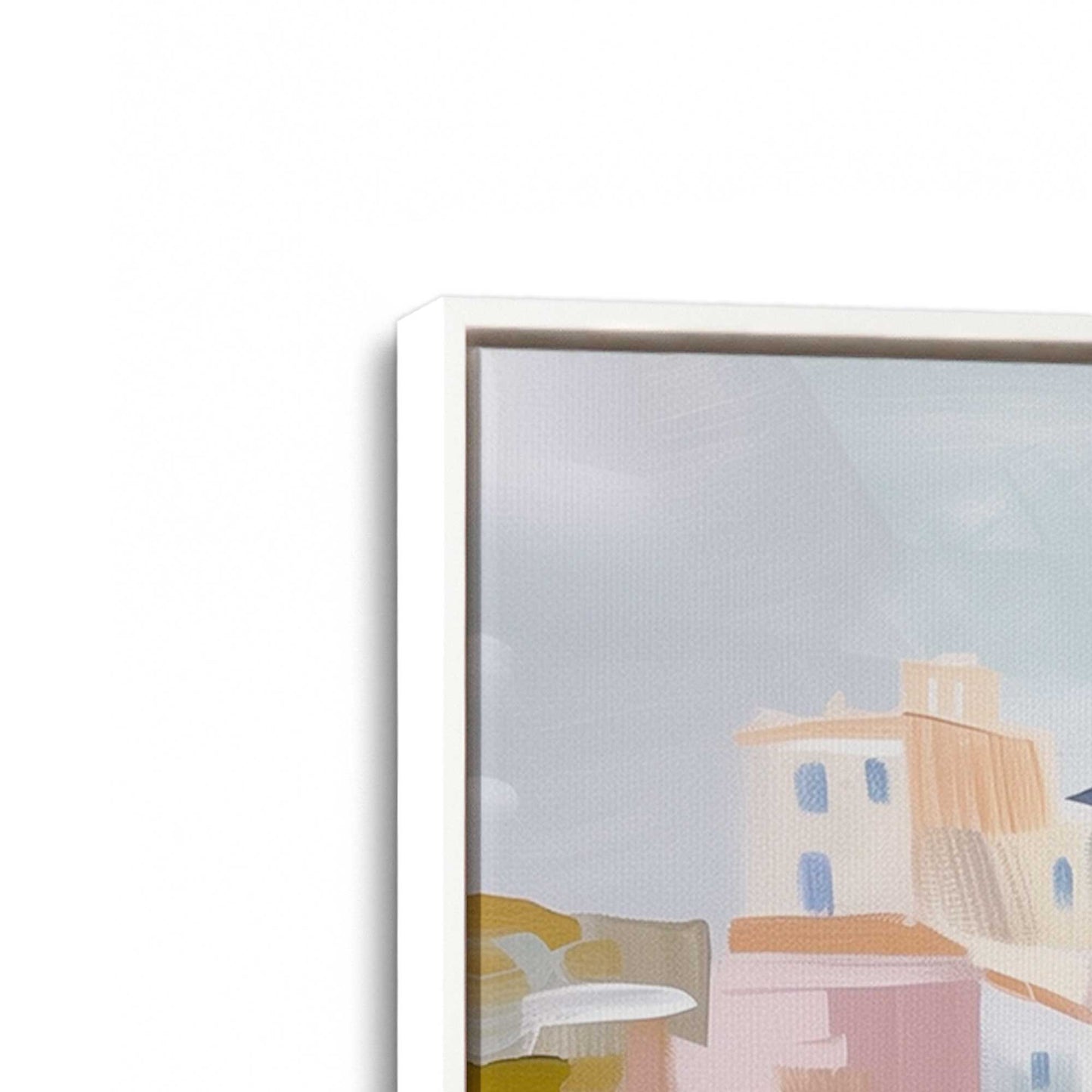 [Color:Opaque White], Picture of art in a White frame at an angle