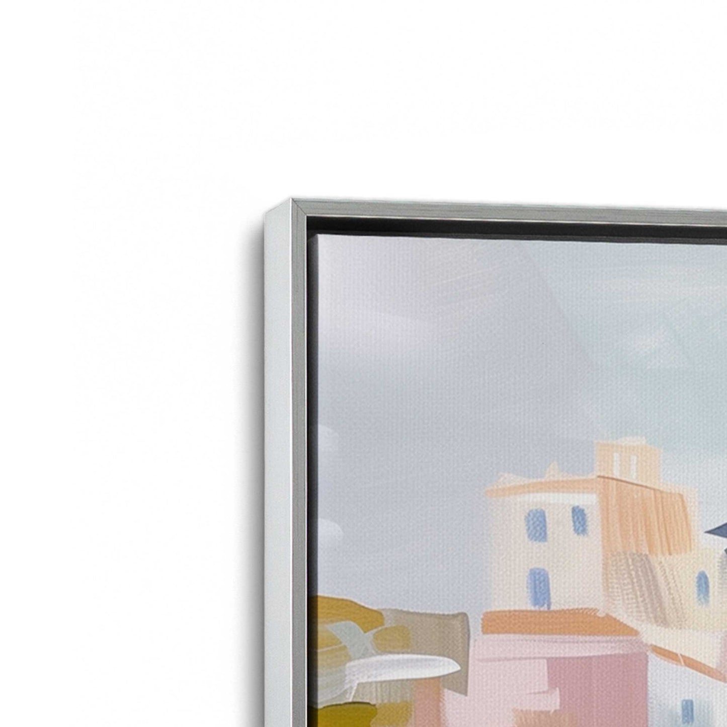 [Color:Polished Chrome], Picture of art in a Polished Chrome frame at an angle