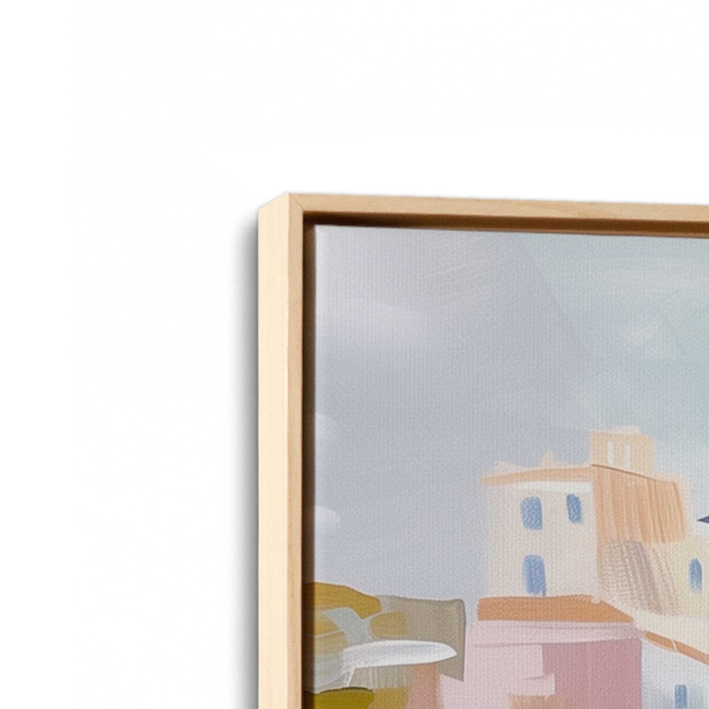 [Color:American Maple], Picture of art in a American Maple frame at an angle