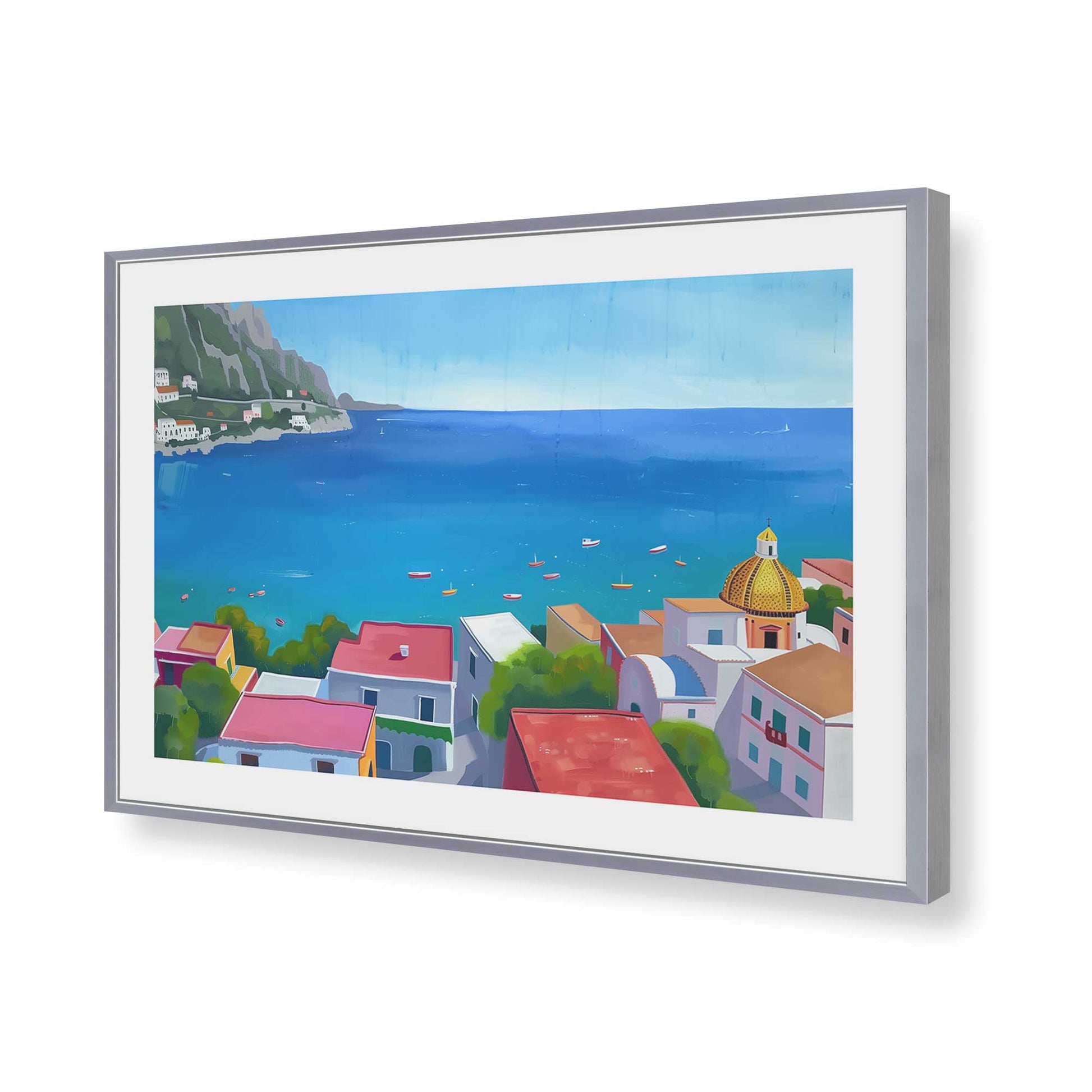 [Color:Polished Chrome], Picture of art in a Polished Chrome frame of the corner