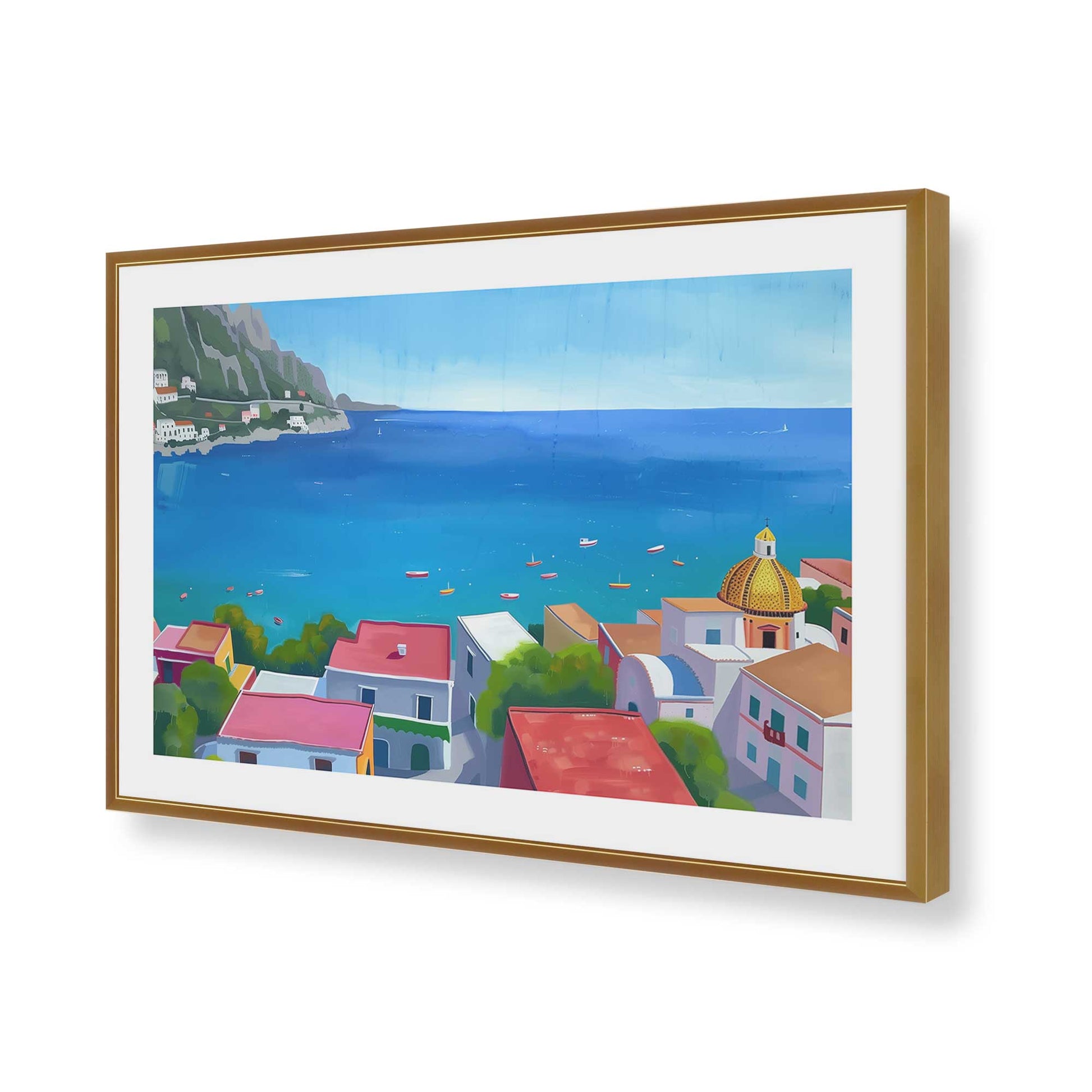[Color:Polished Gold], Picture of art in a Polished Gold frame of the corner