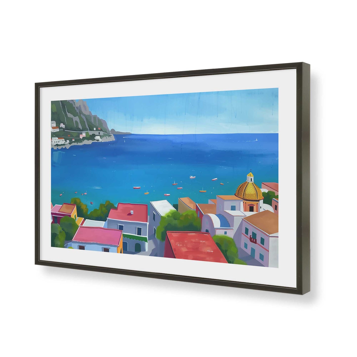 [Color:Satin Black], Picture of art in a Satin Black frame of the corner