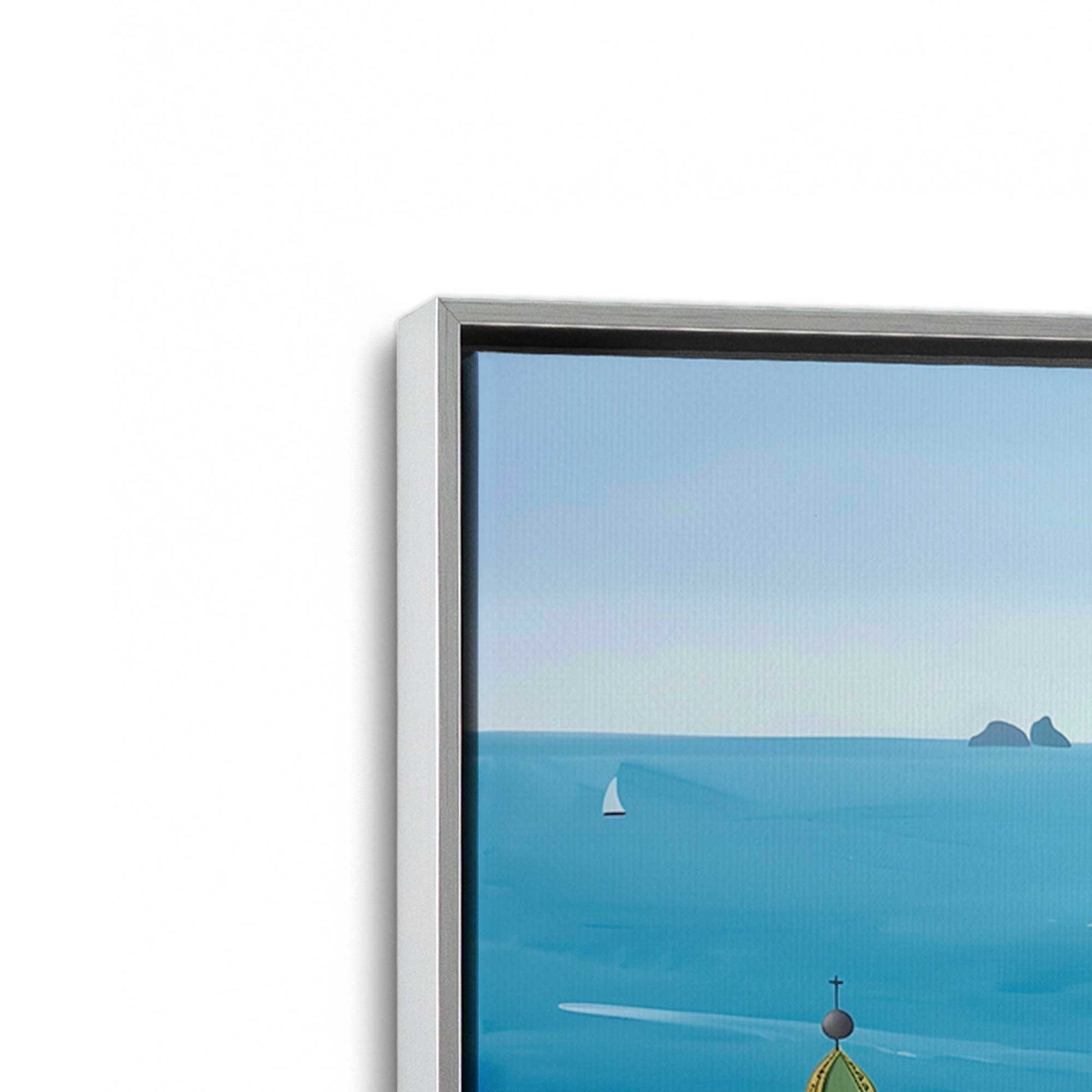 [Color:Polished Chrome], Picture of art in a Polished Chrome frame at an angle