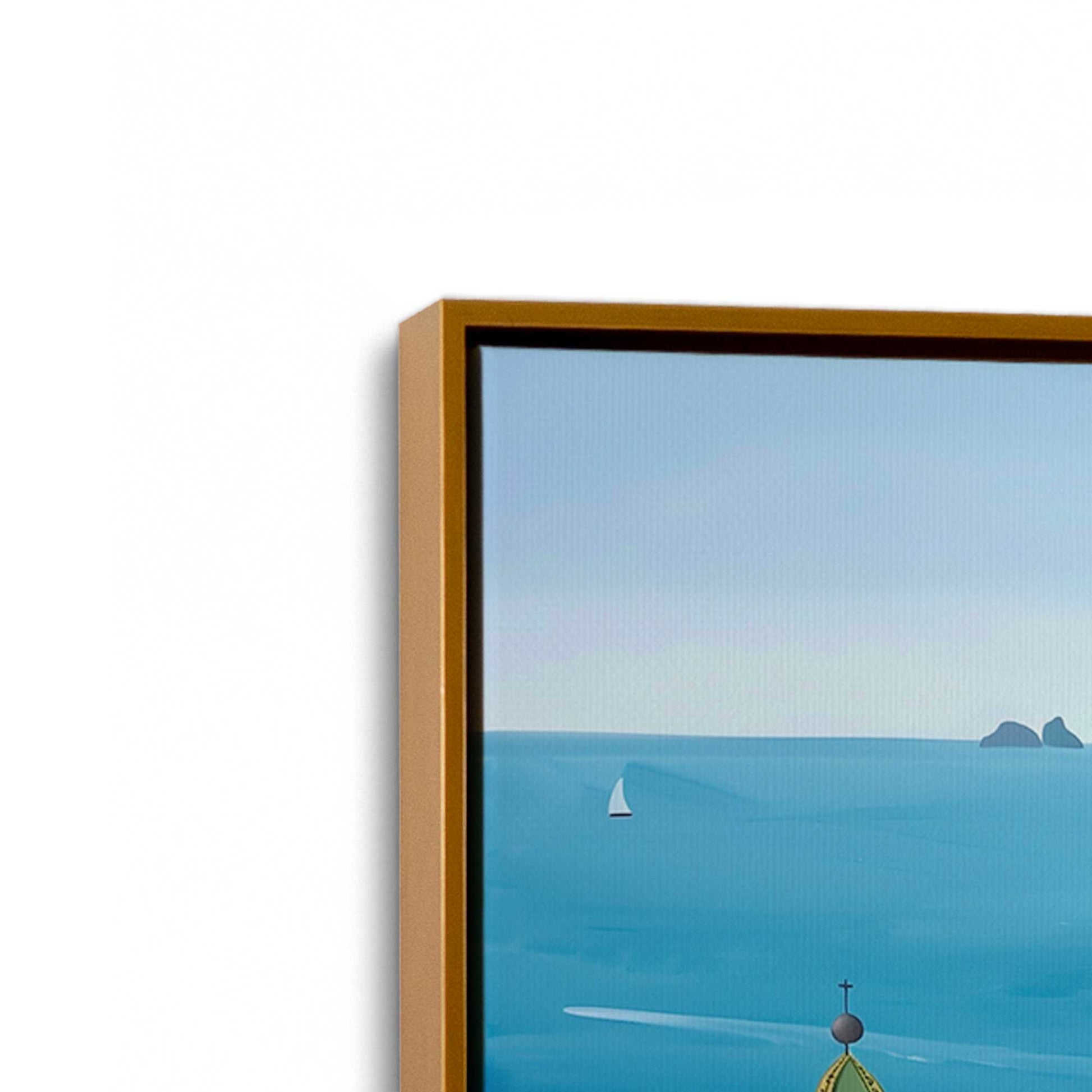 [Color:Polished Gold], Picture of art in a Polished Gold frame at an angle