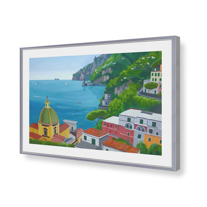 [Color:Polished Chrome], Picture of art in a Polished Chrome frame of the corner