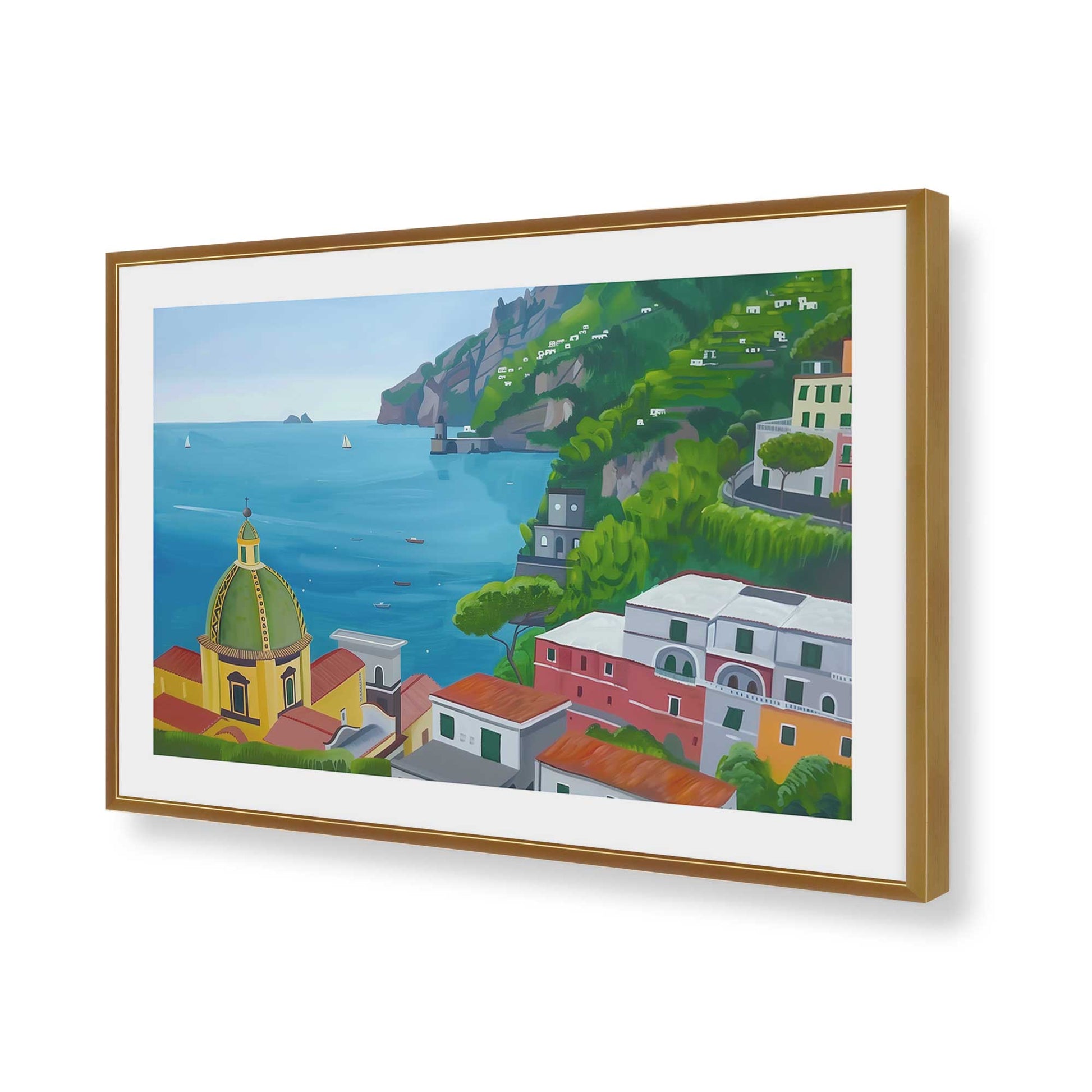 [Color:Polished Gold], Picture of art in a Polished Gold frame of the corner