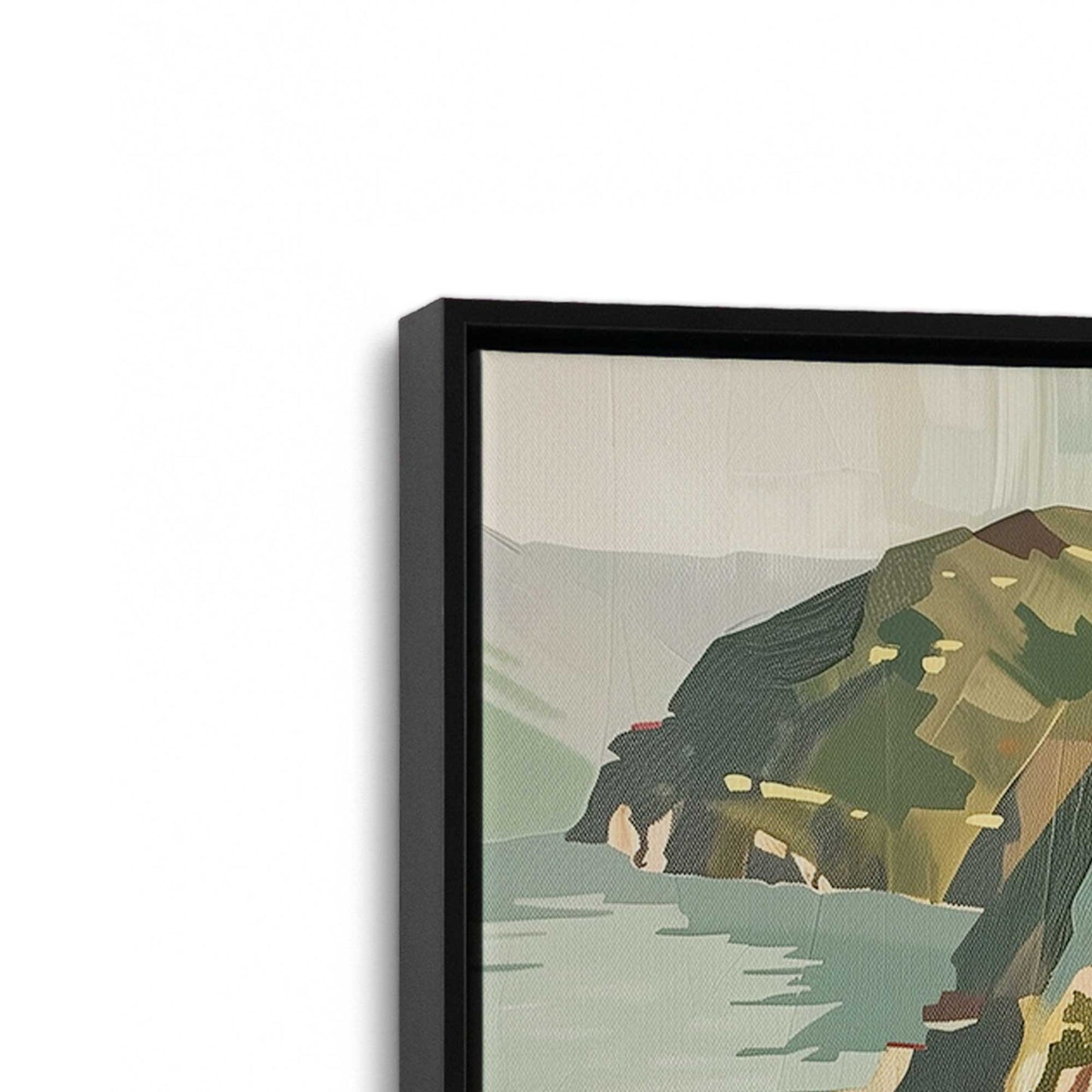[Color:Satin Black], Picture of art in a Satin Black frame at an angle