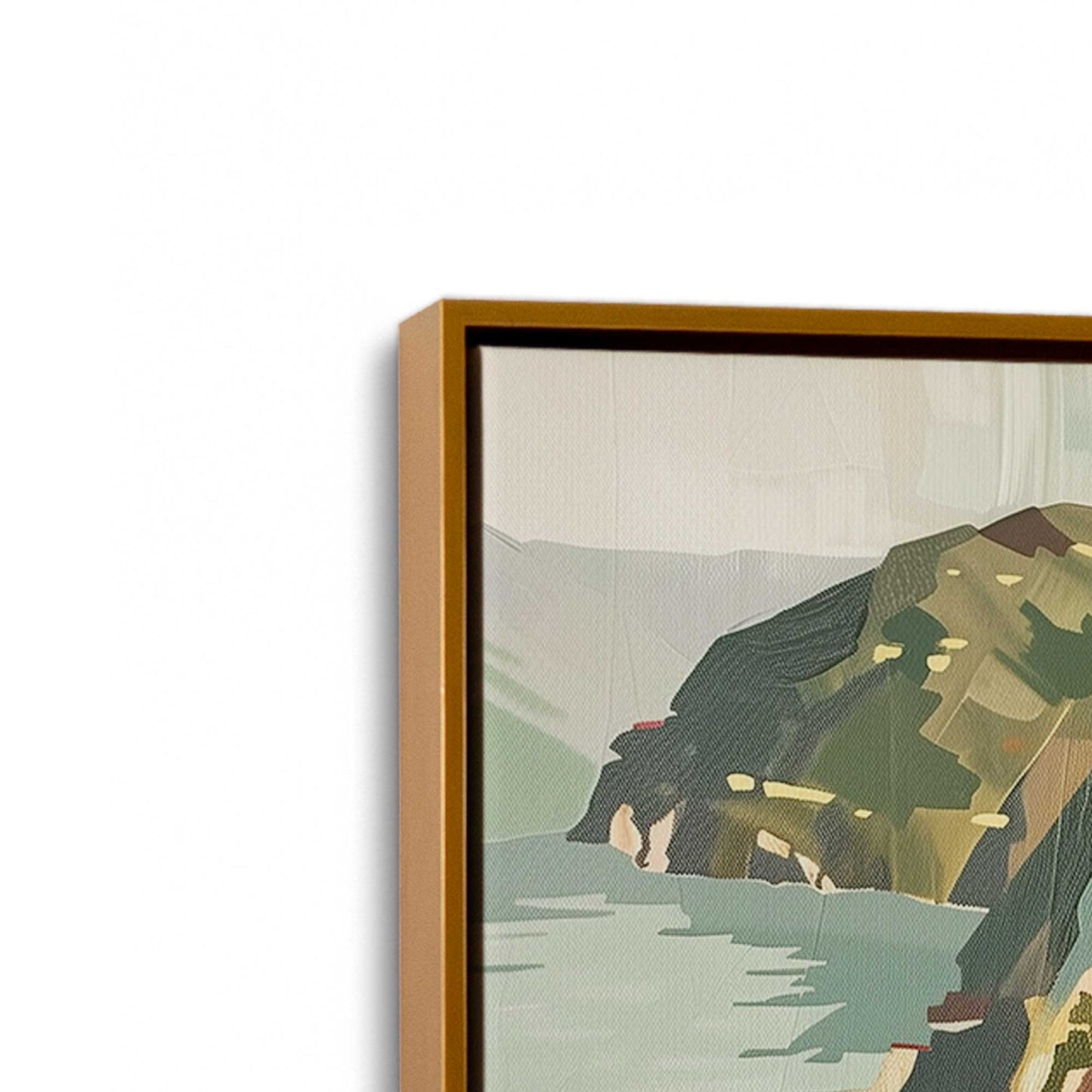 [Color:Polished Gold], Picture of art in a Polished Gold frame at an angle
