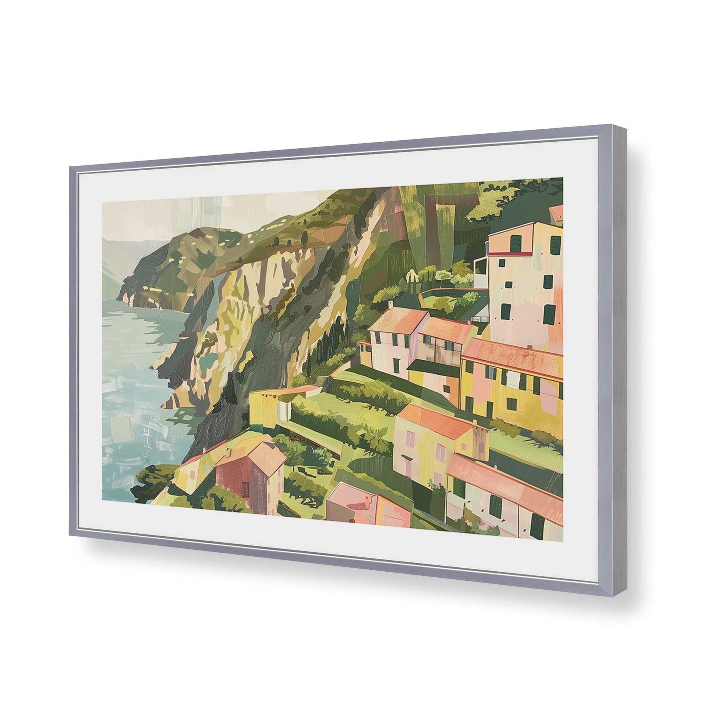 [Color:Polished Chrome], Picture of art in a Polished Chrome frame of the corner