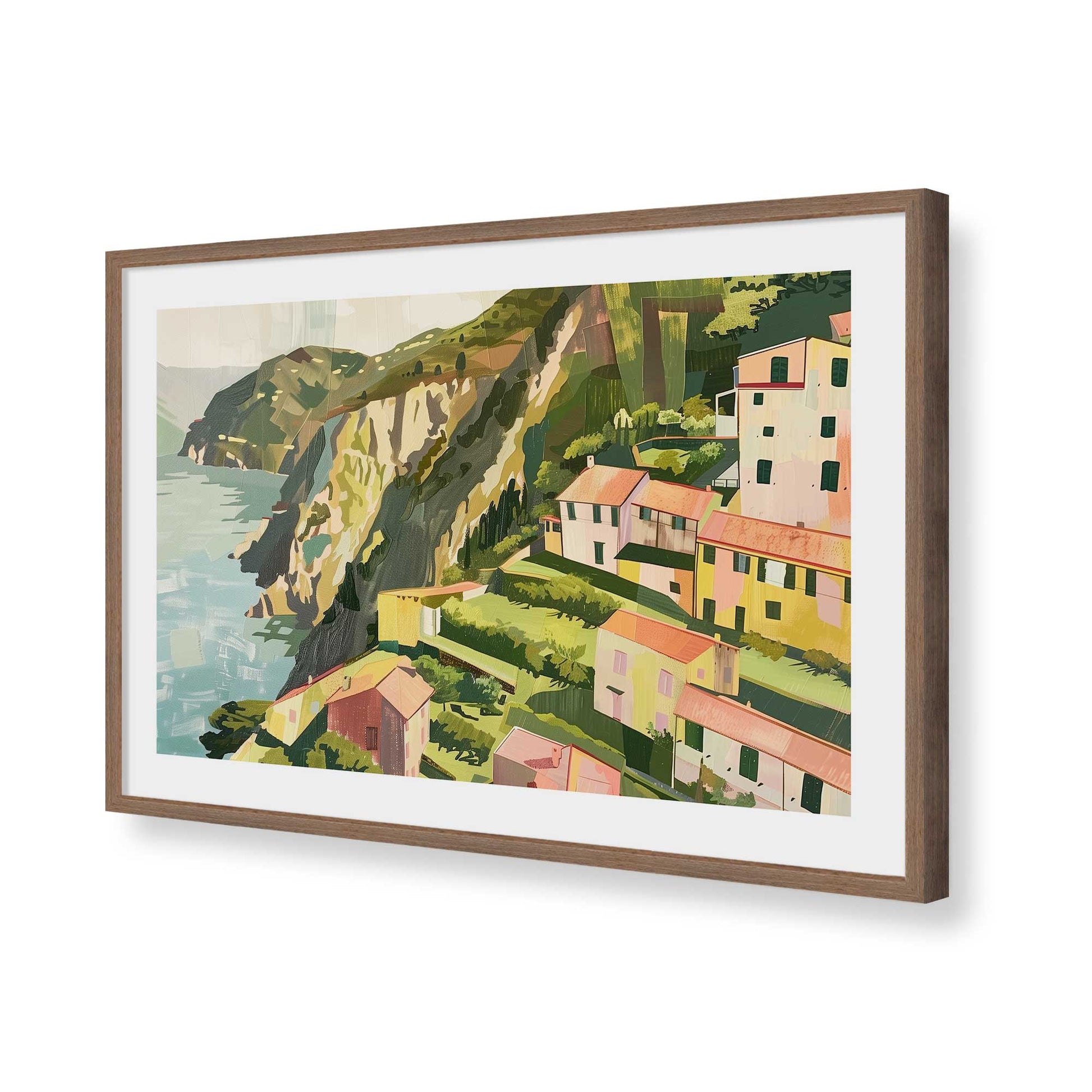 [Color:Walnut], Picture of art in a Walnut frame of the corner