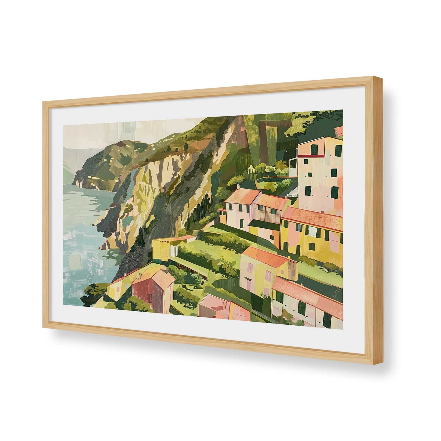 [Color:American Maple], Picture of art in a American Maple frame of the corner