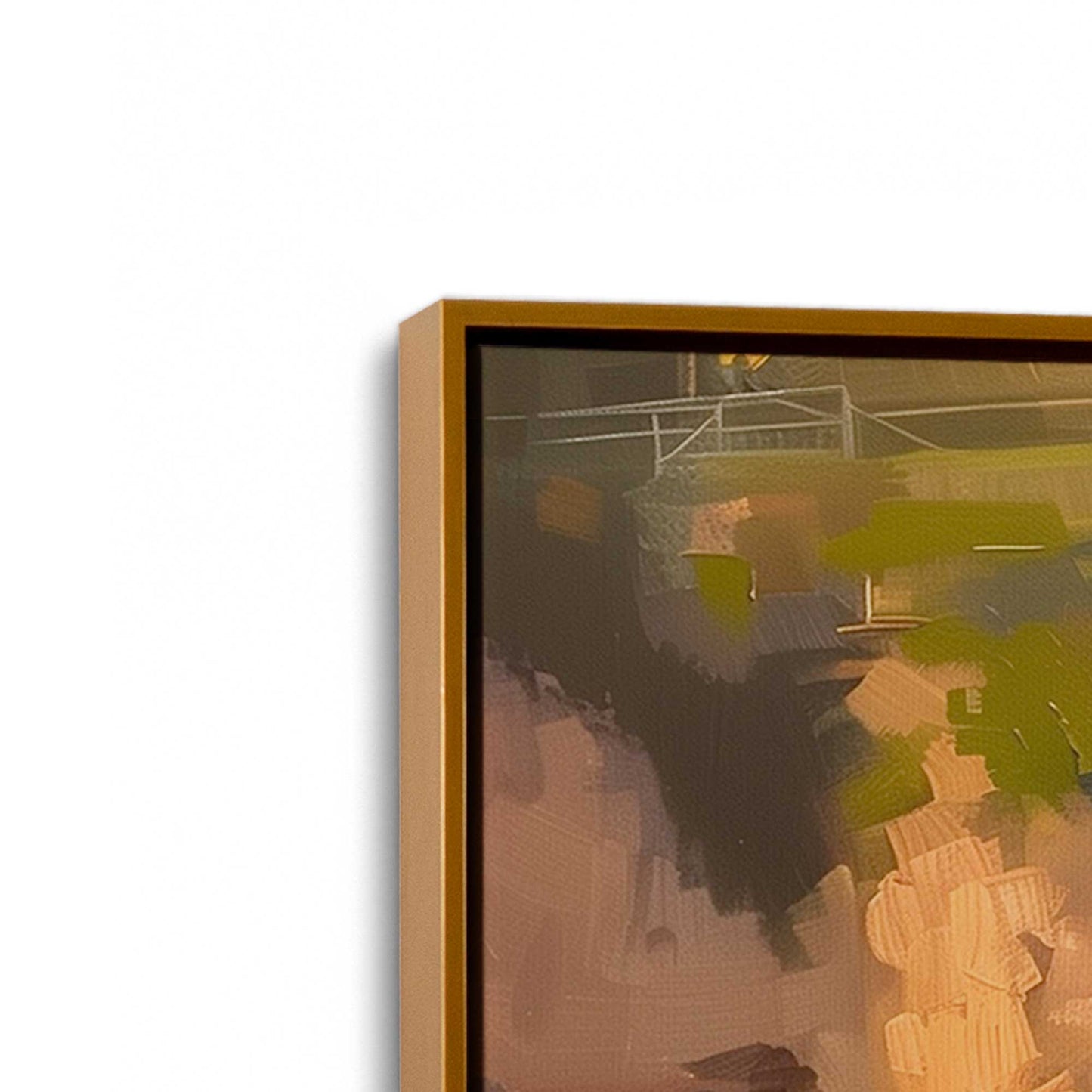 [Color:Polished Gold], Picture of art in a Polished Gold frame at an angle