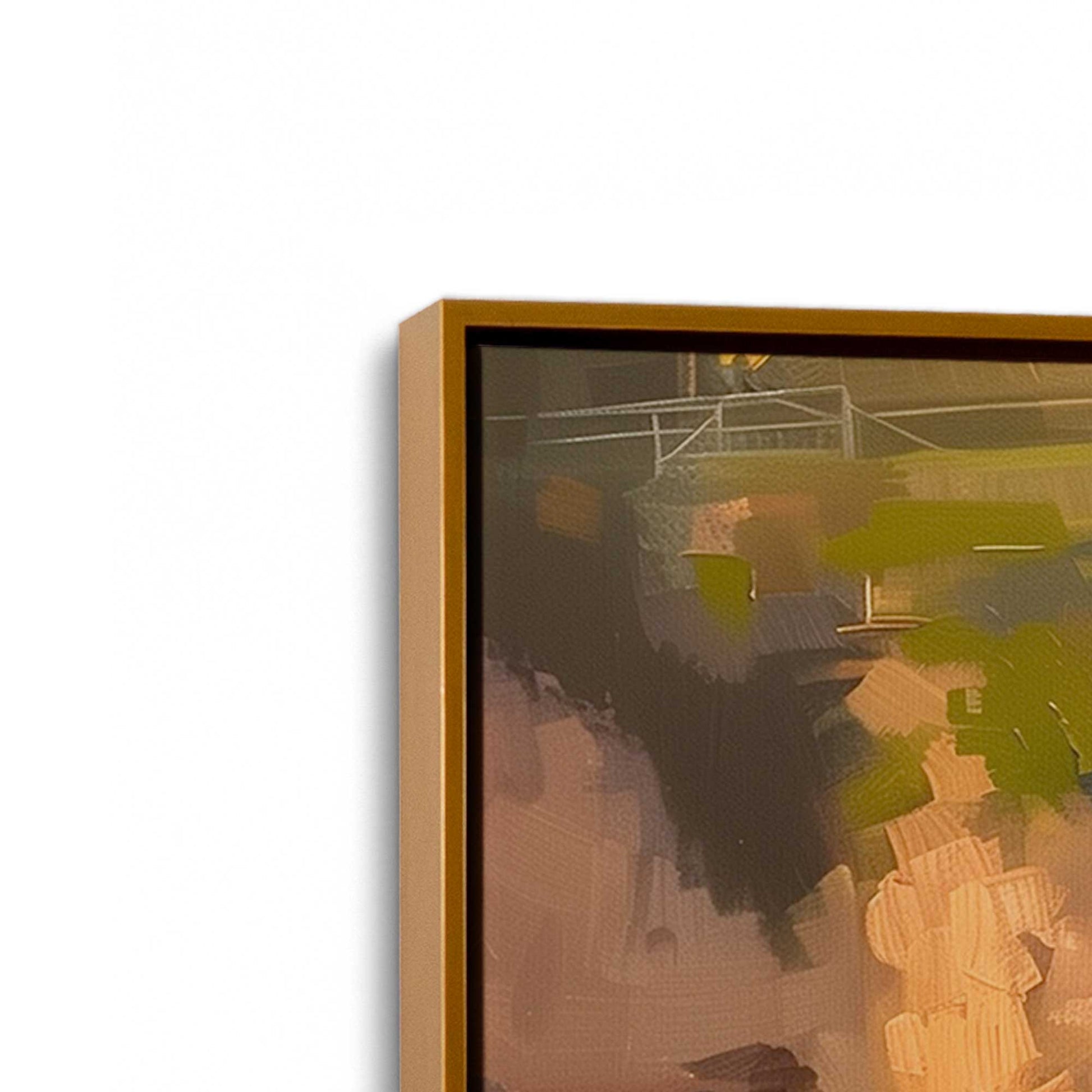 [Color:Polished Gold], Picture of art in a Polished Gold frame at an angle